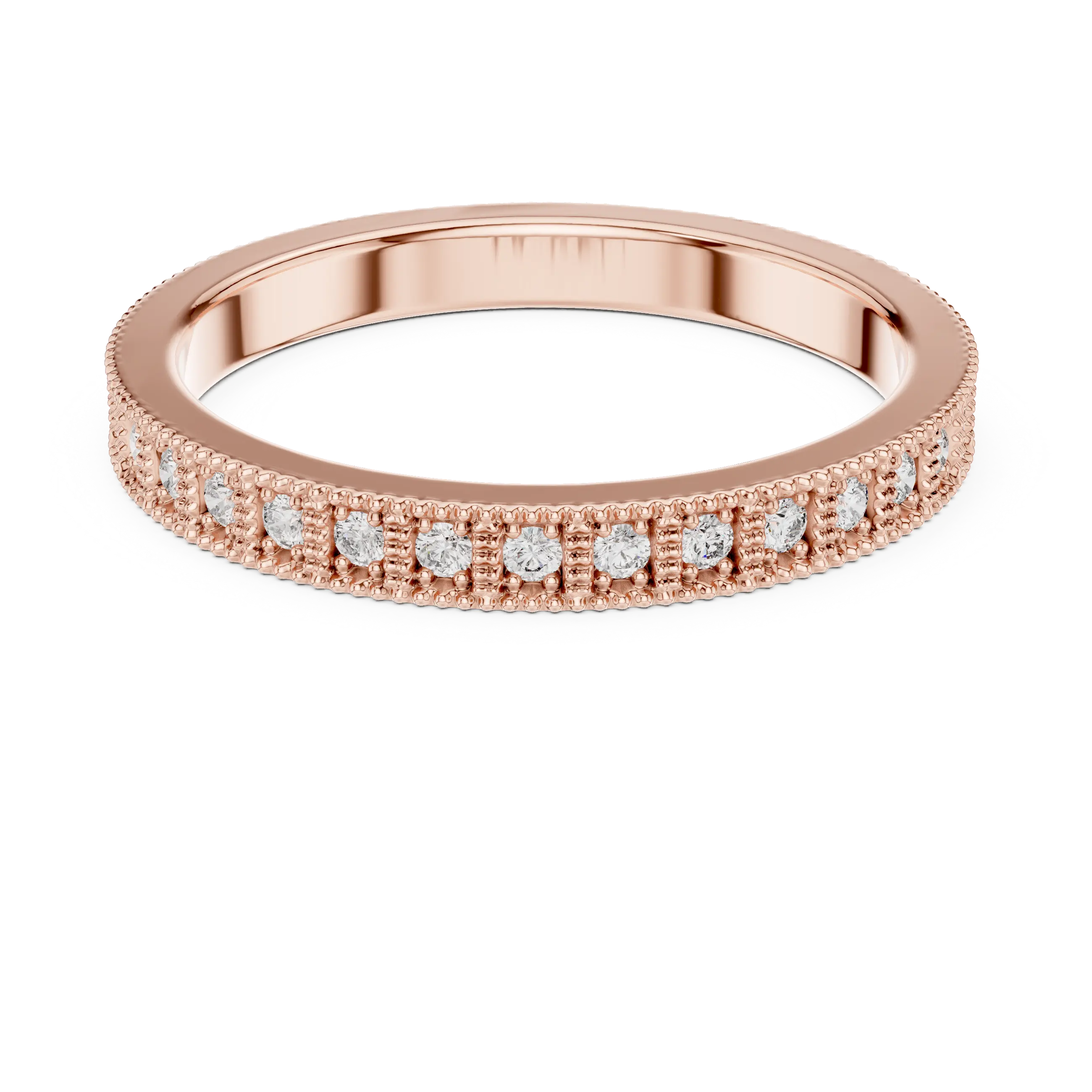 MJET038 - Vintage Milgrain Round Diamond Full Eternity Band
