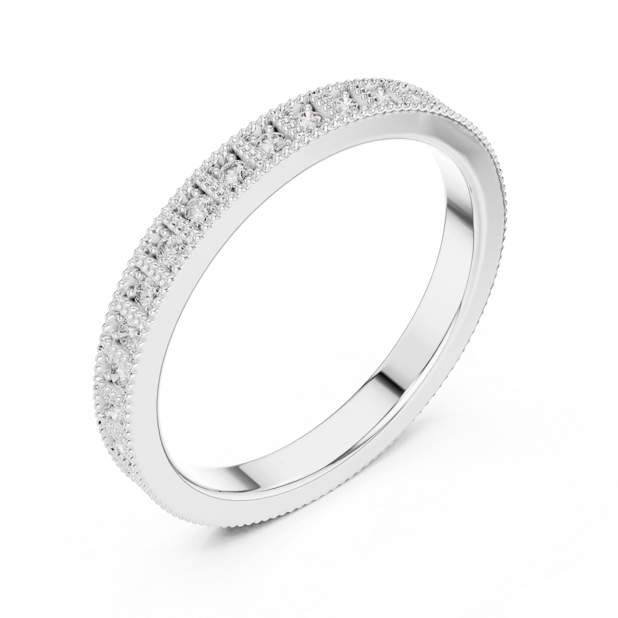 MJET038 - Vintage Milgrain Round Diamond Full Eternity Band