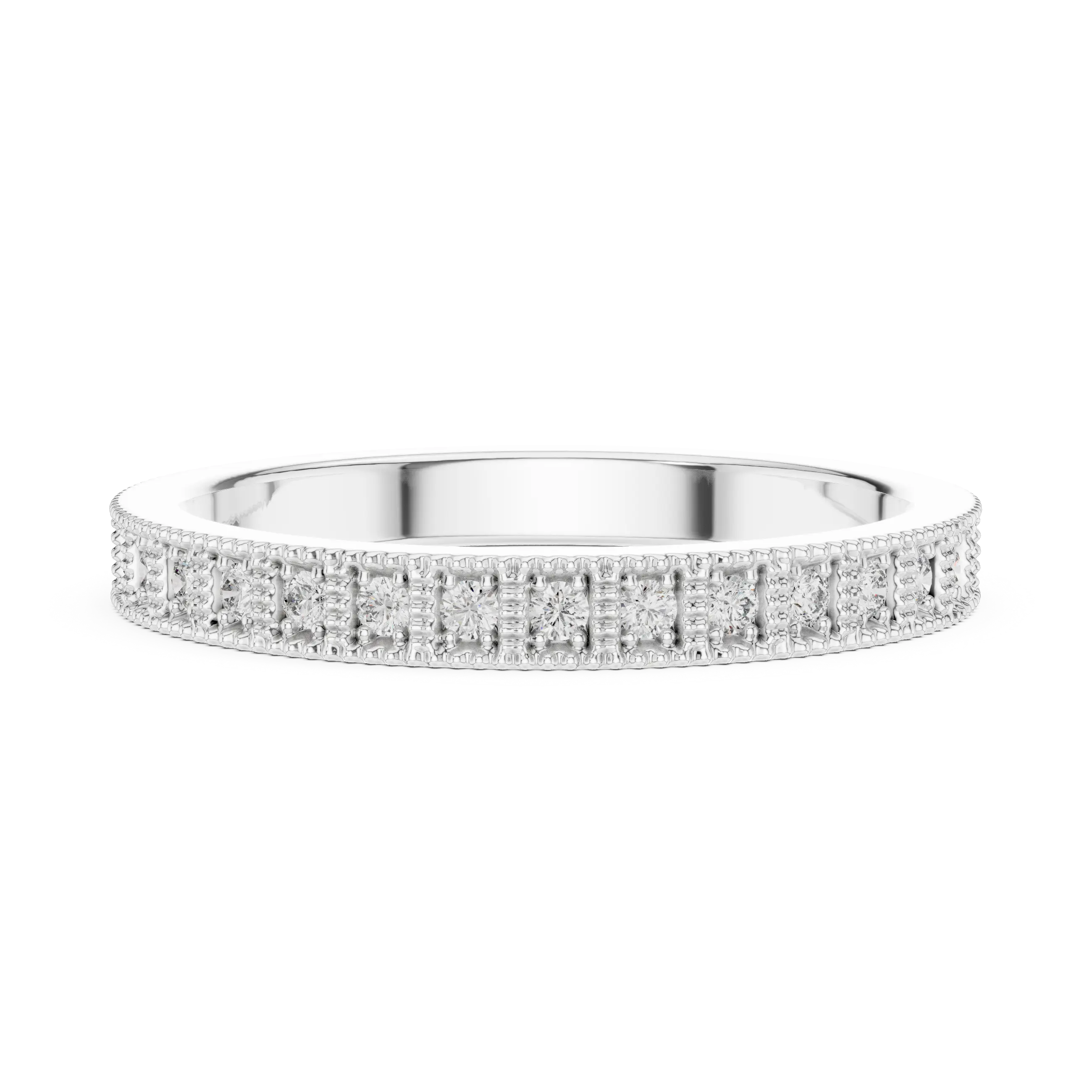 MJET038 - Vintage Milgrain Round Diamond Full Eternity Band