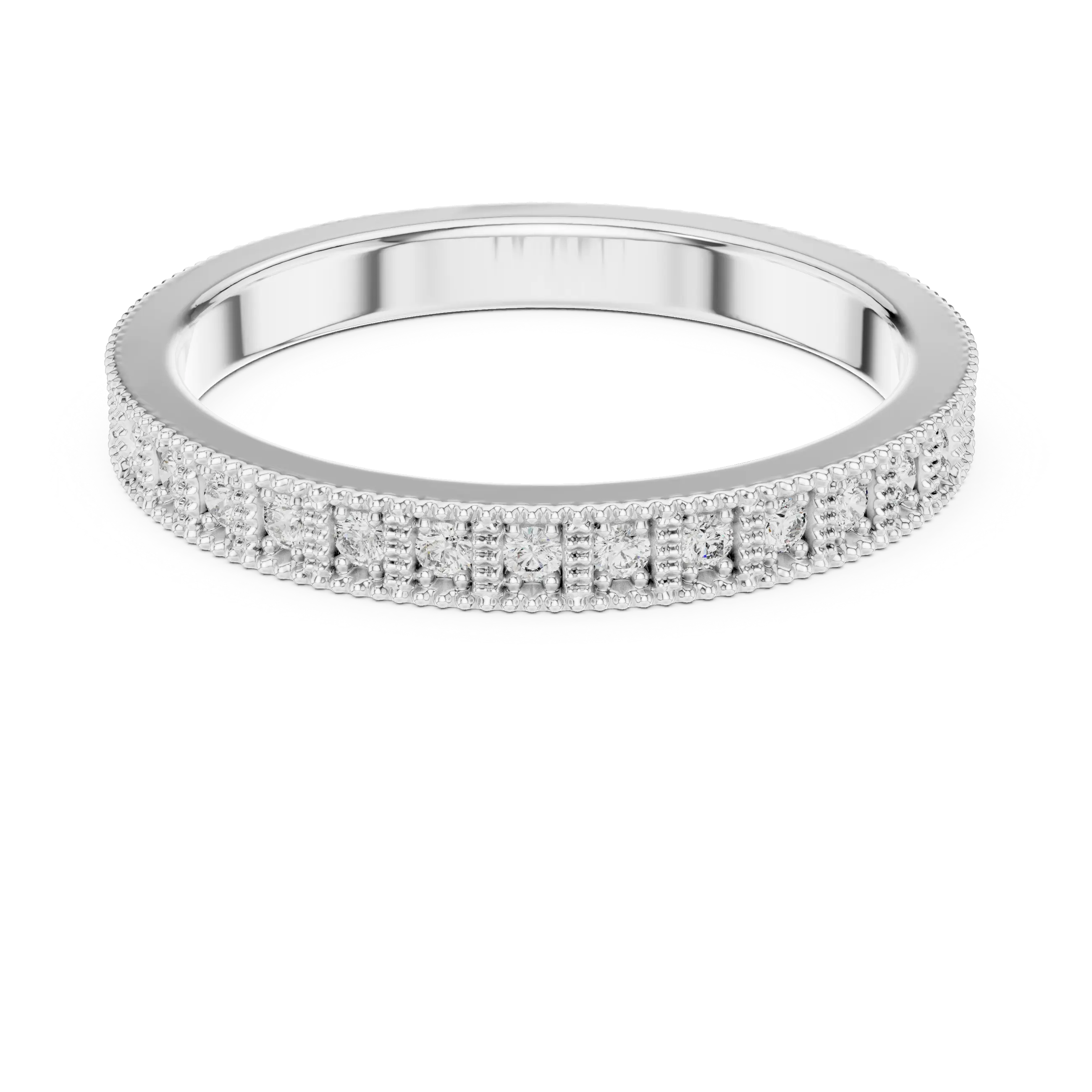MJET038 - Vintage Milgrain Round Diamond Full Eternity Band