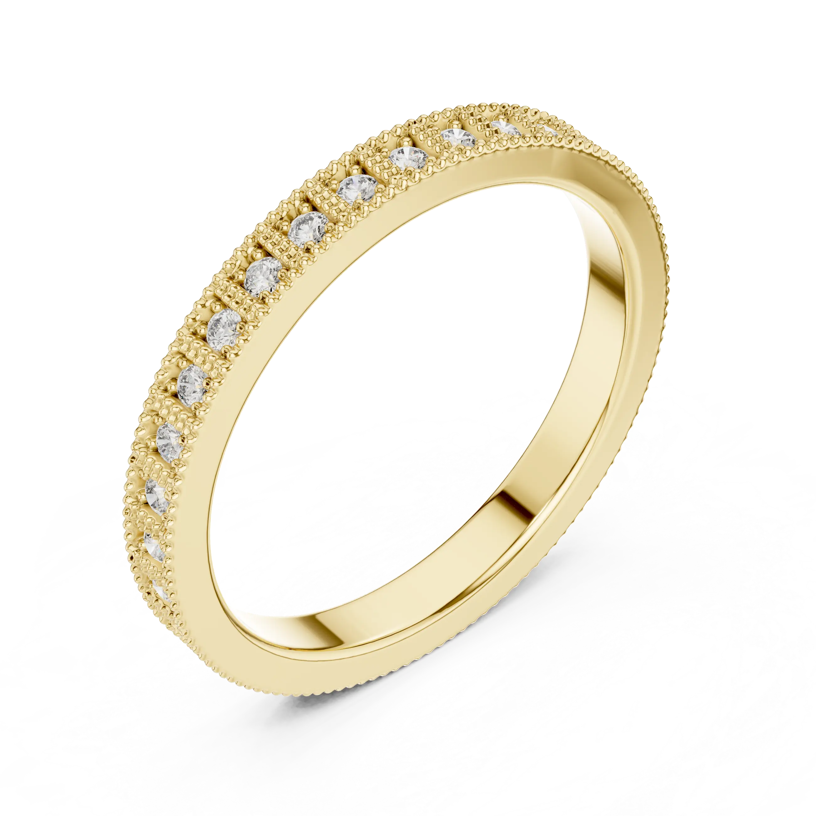 MJET038 - Vintage Milgrain Round Diamond Full Eternity Band