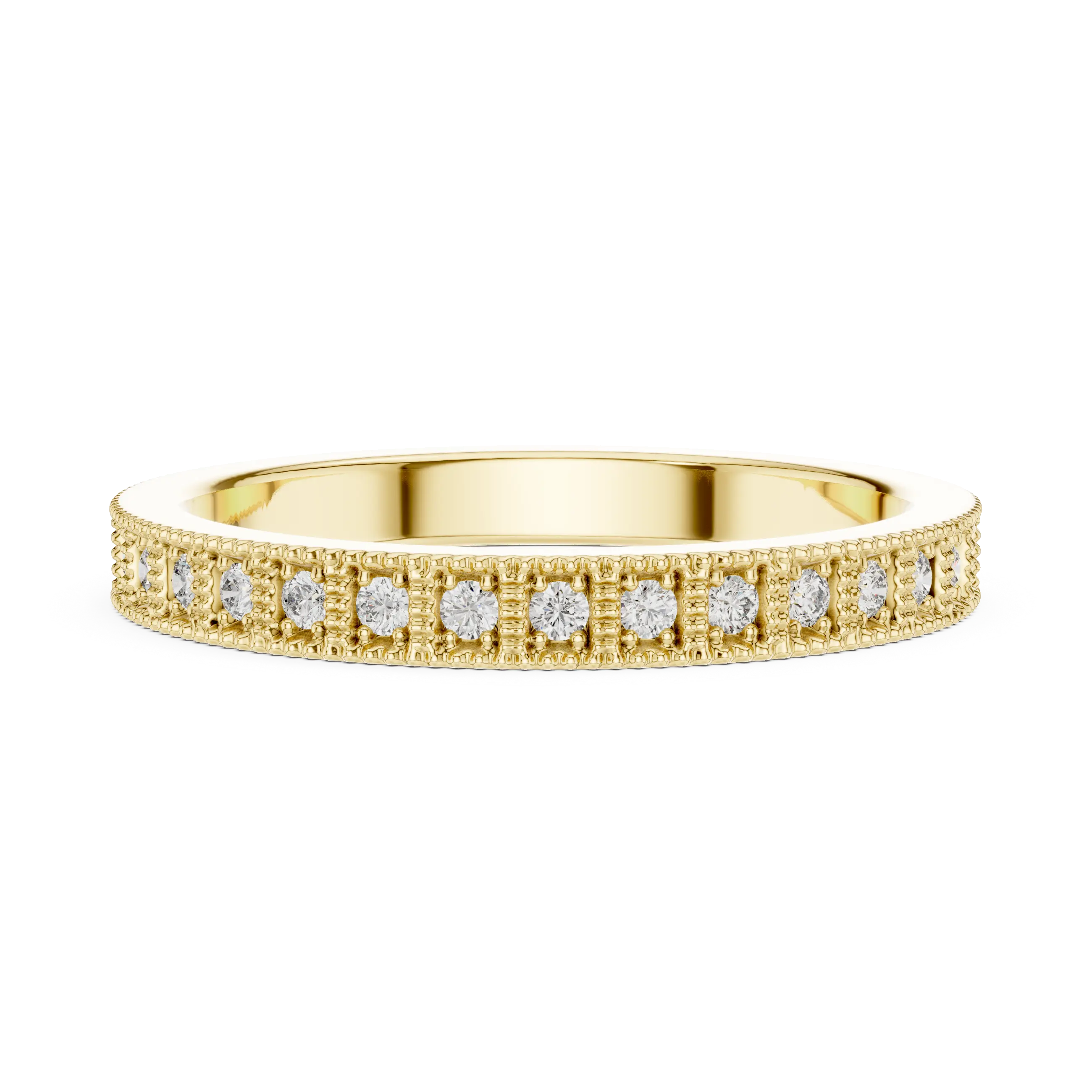 MJET038 - Vintage Milgrain Round Diamond Full Eternity Band