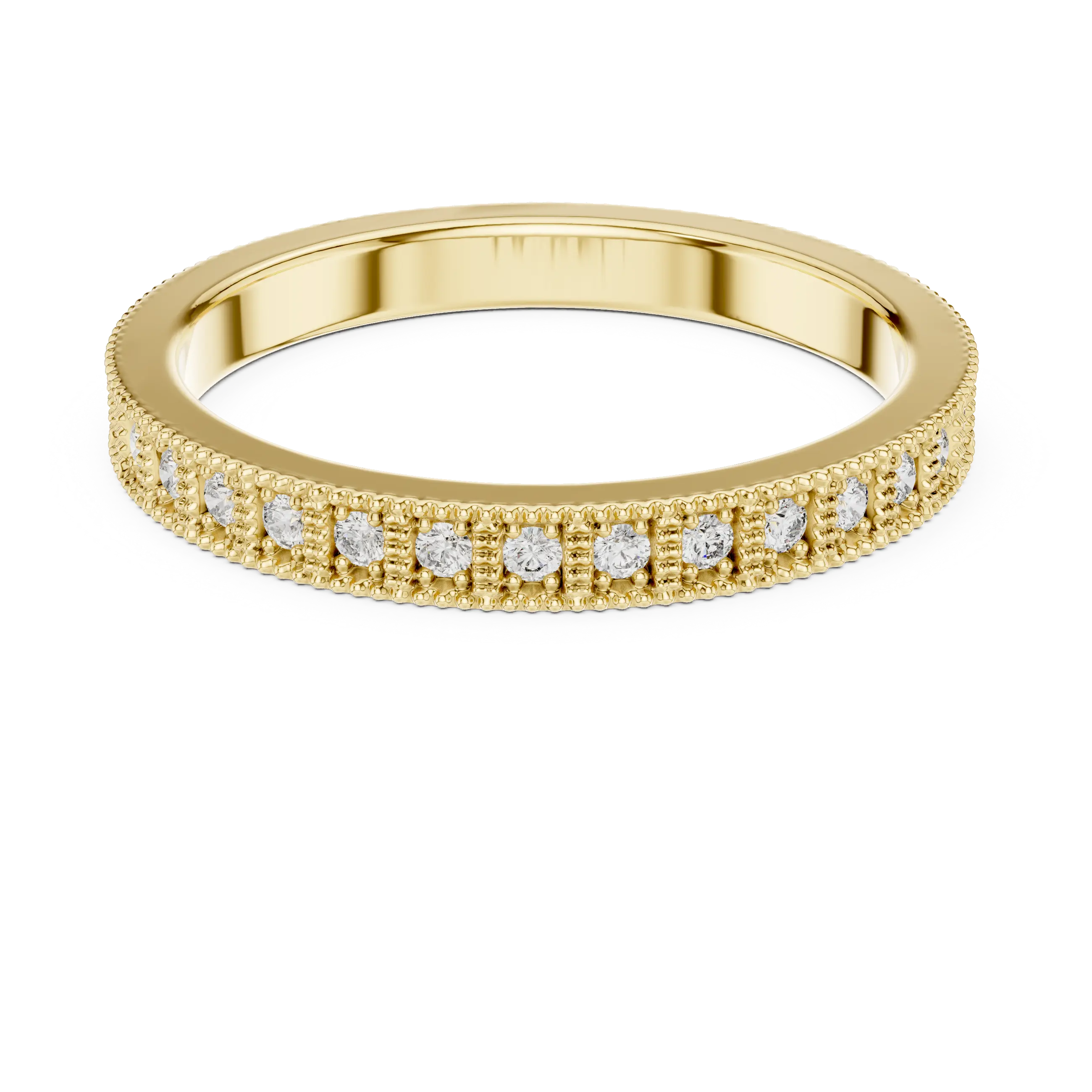 MJET038 - Vintage Milgrain Round Diamond Full Eternity Band
