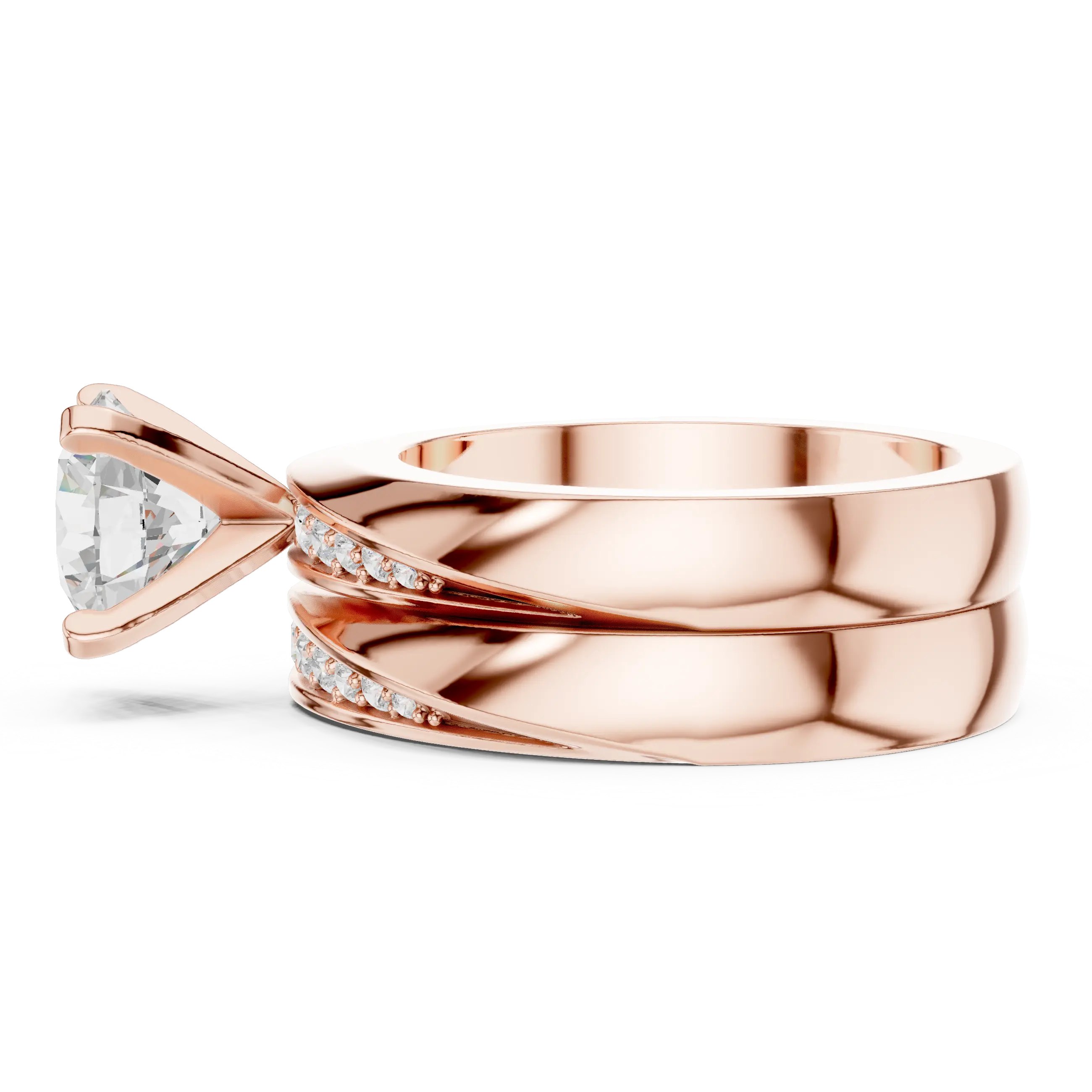 MJTW9 - Modern Sculptural Polished Crossover Dynamic Ring