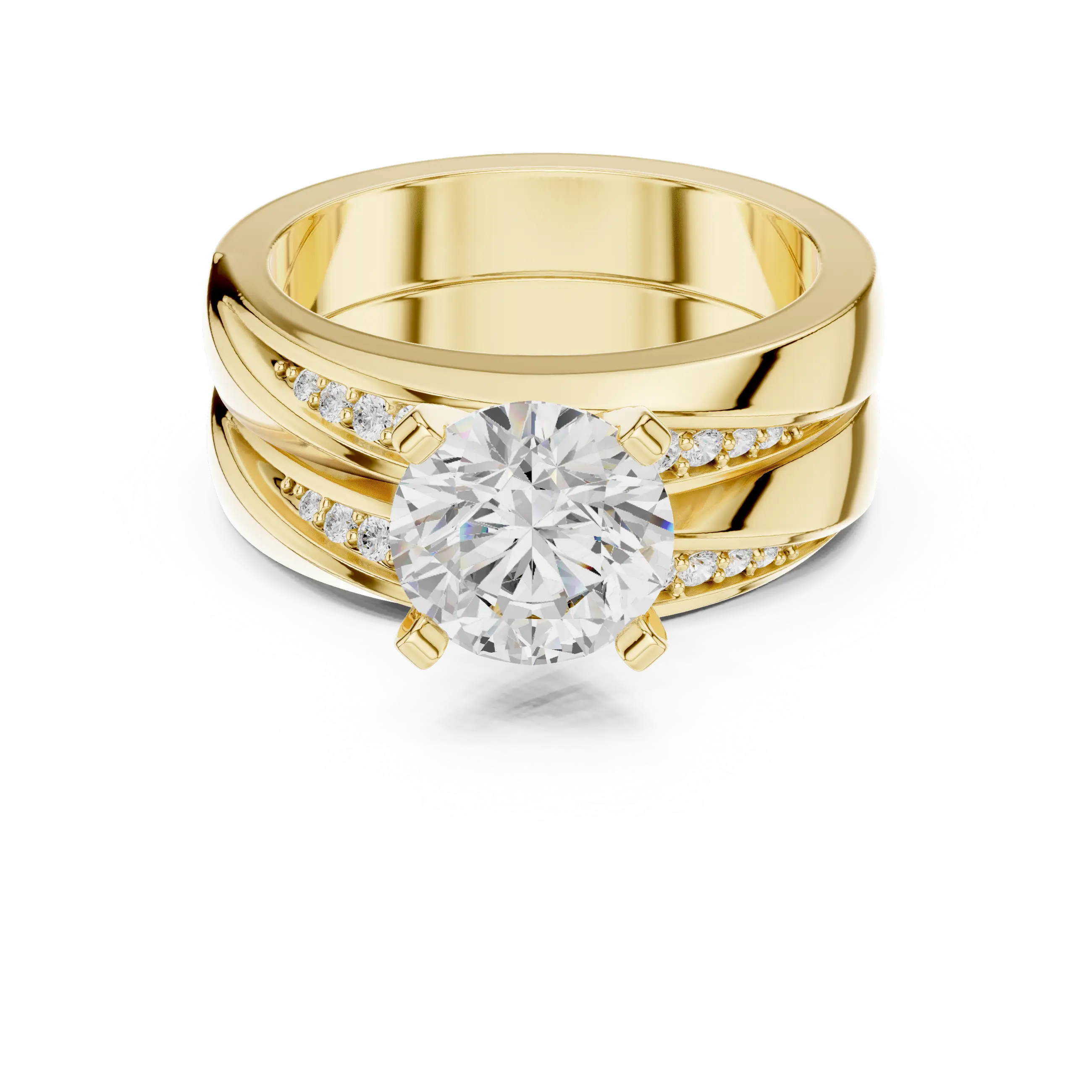 MJTW9 - Modern Sculptural Polished Crossover Dynamic Ring