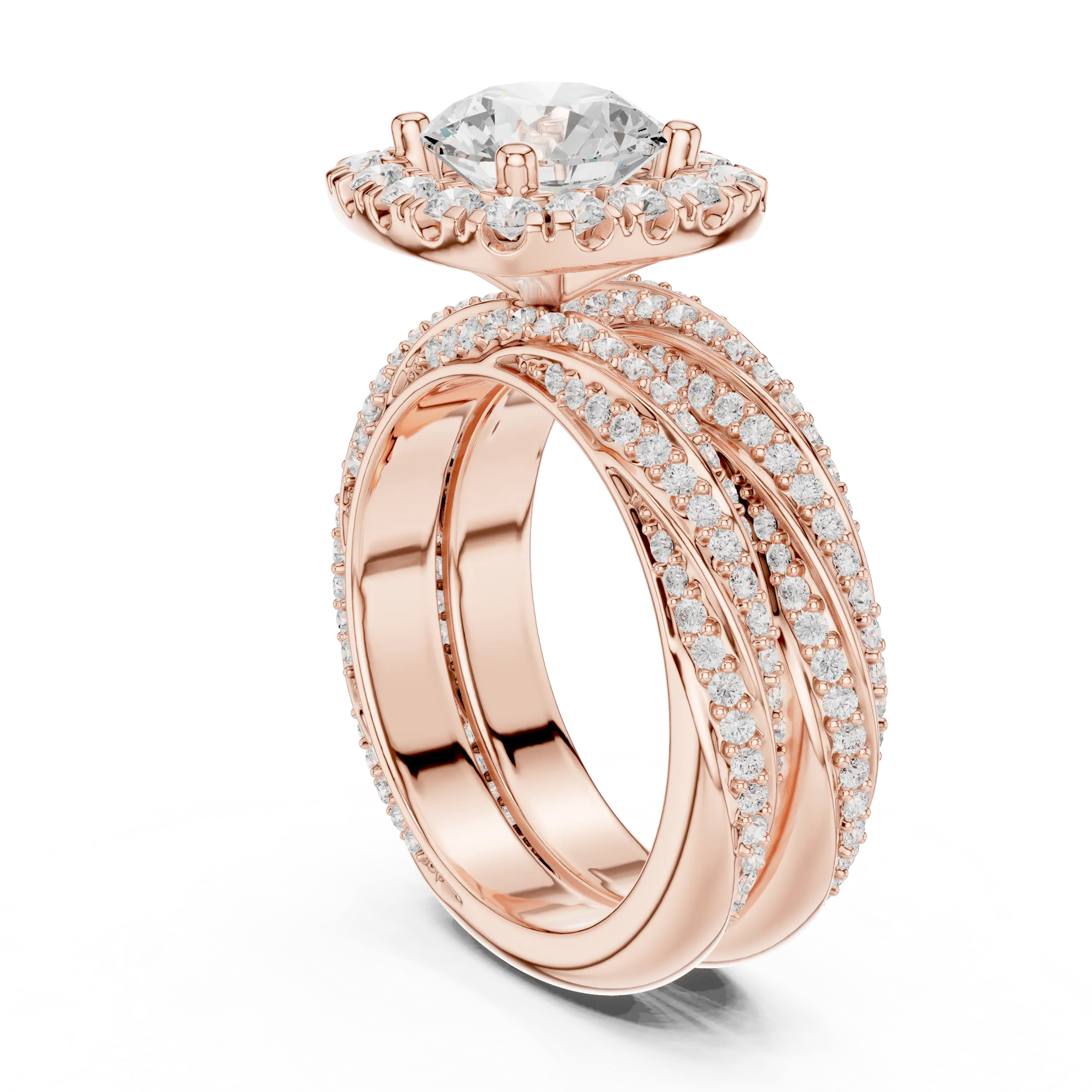 MJA019 - Woven Multi Row Diamond Imitation Statement Piece