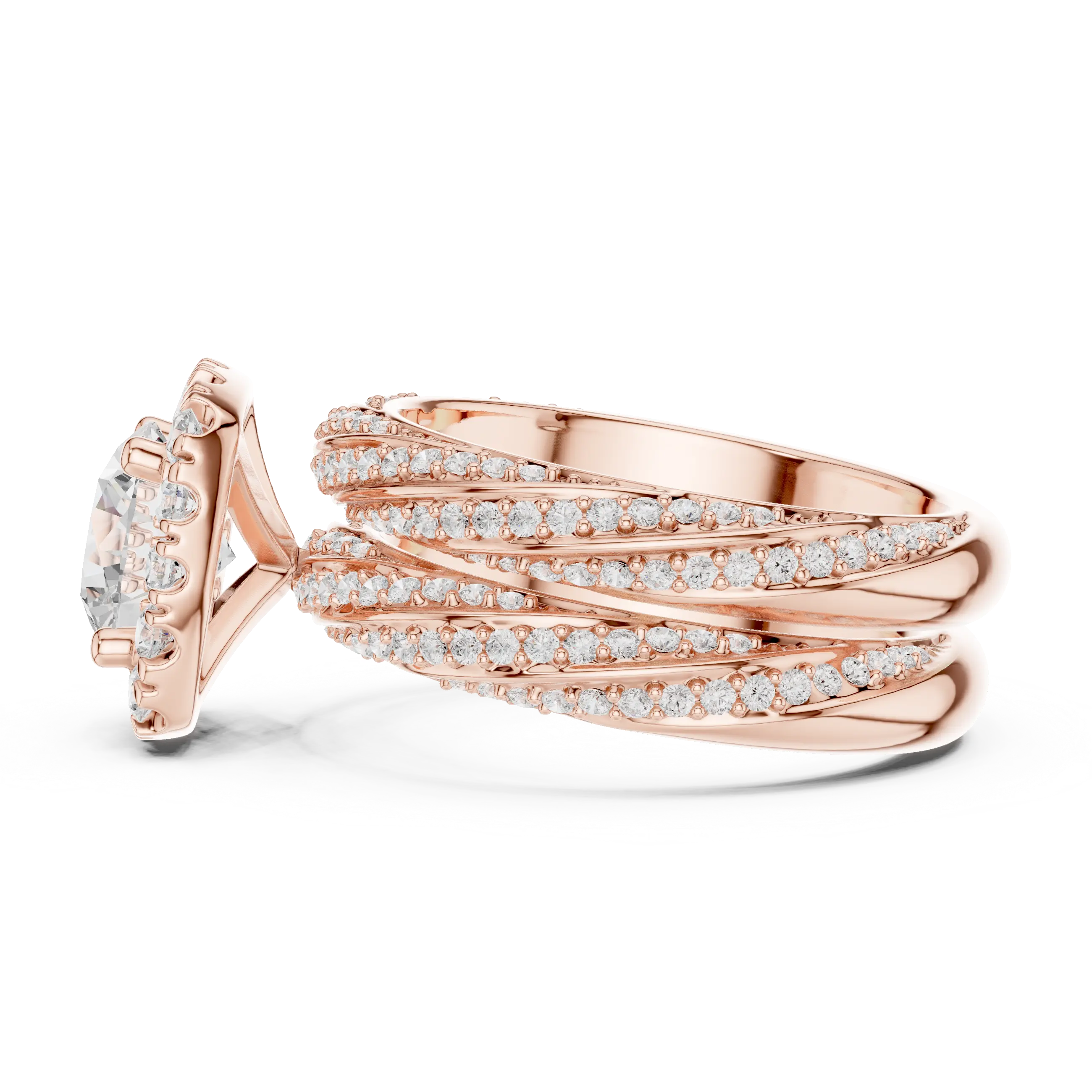MJA019 - Woven Multi Row Diamond Imitation Statement Piece