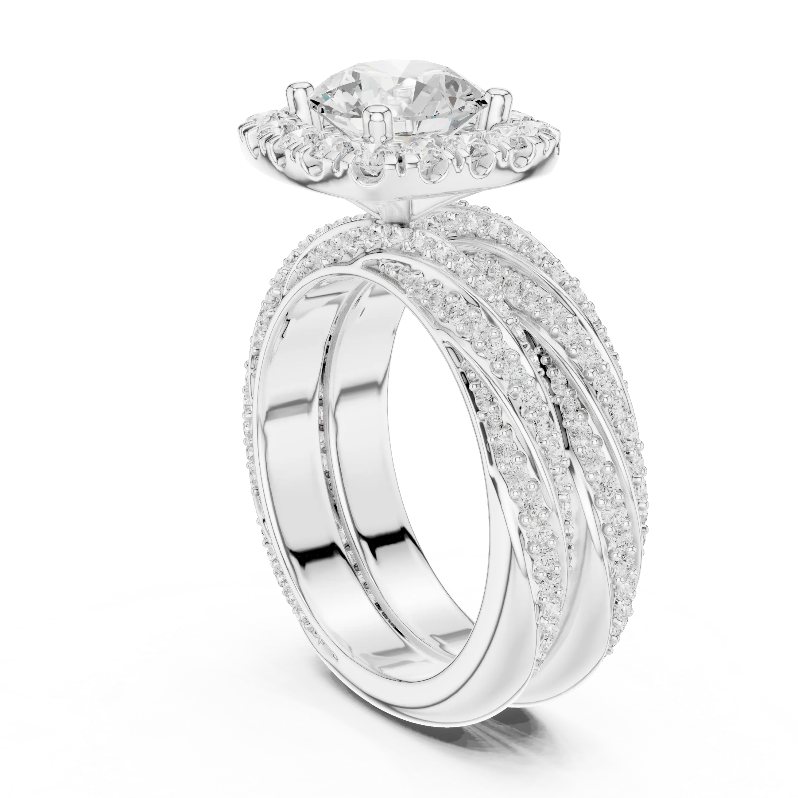 MJA019 - Woven Multi Row Diamond Imitation Statement Piece