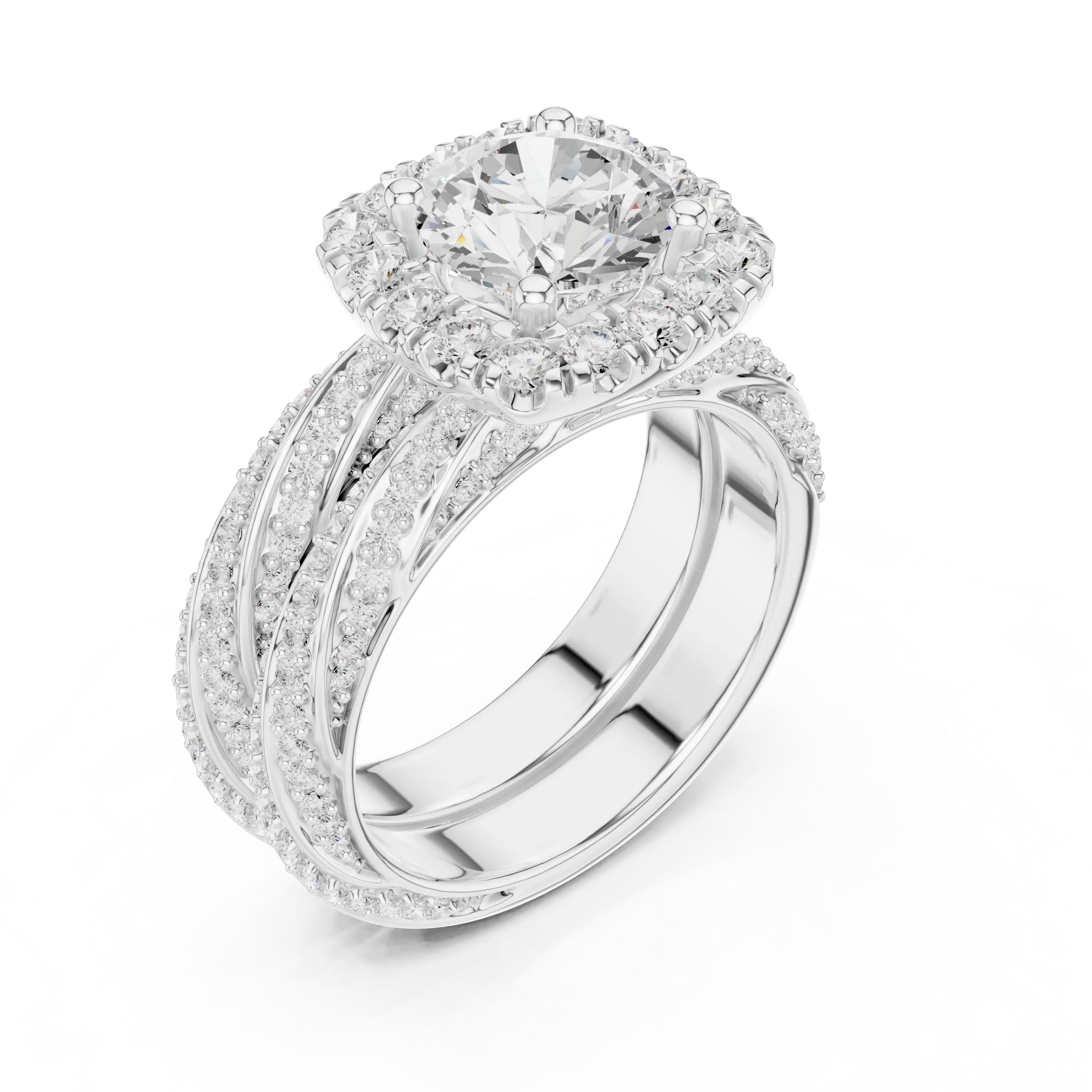 MJA019 - Woven Multi Row Diamond Imitation Statement Piece