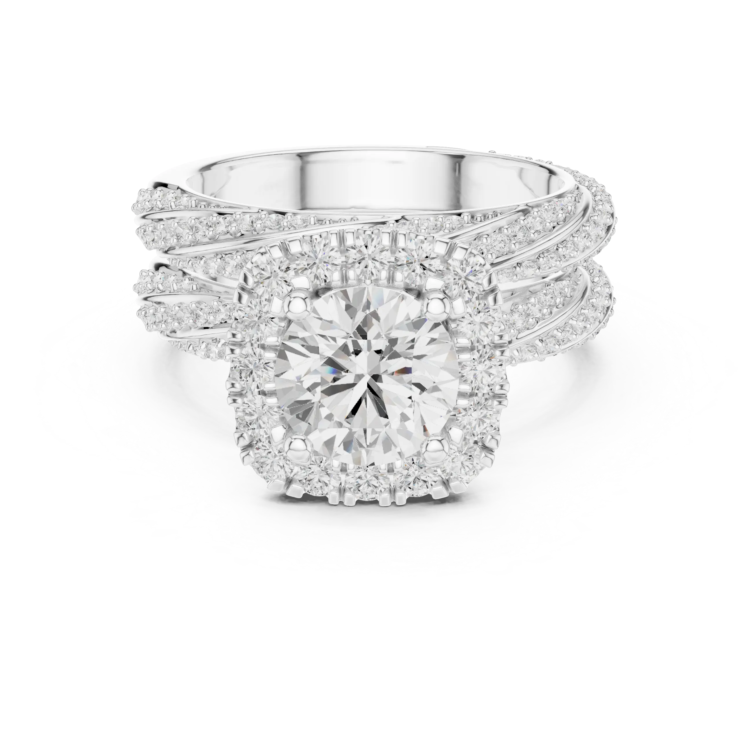 MJA019 - Woven Multi Row Diamond Imitation Statement Piece