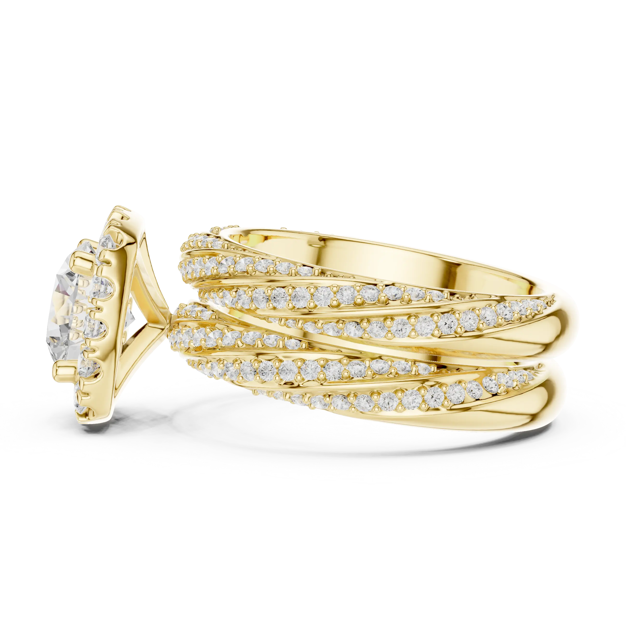 MJA019 - Woven Multi Row Diamond Imitation Statement Piece