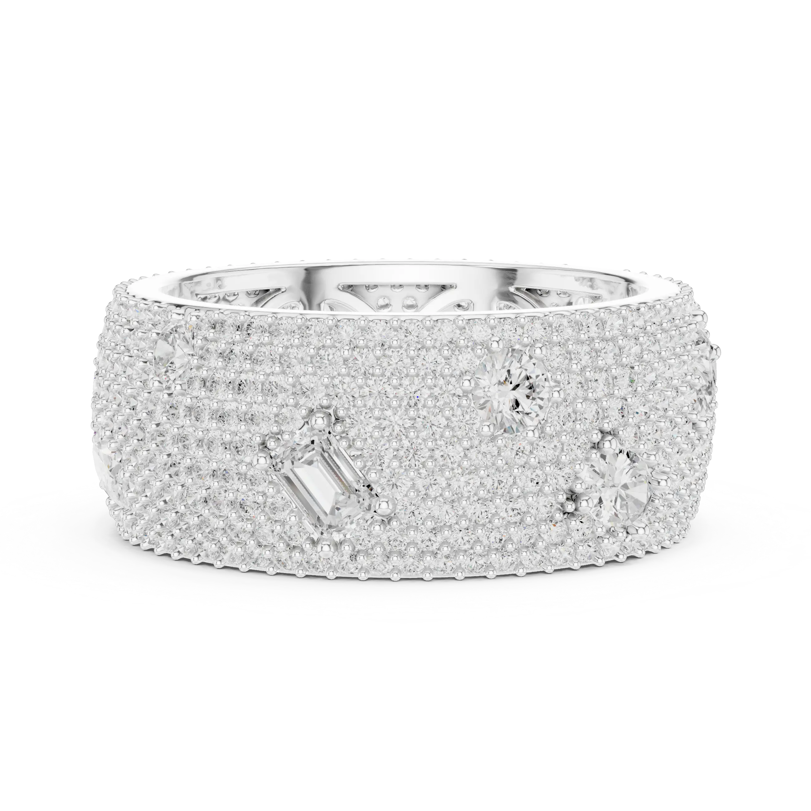 MJA020 - Scattered Stardust Pavé Luxury Eternity Ring