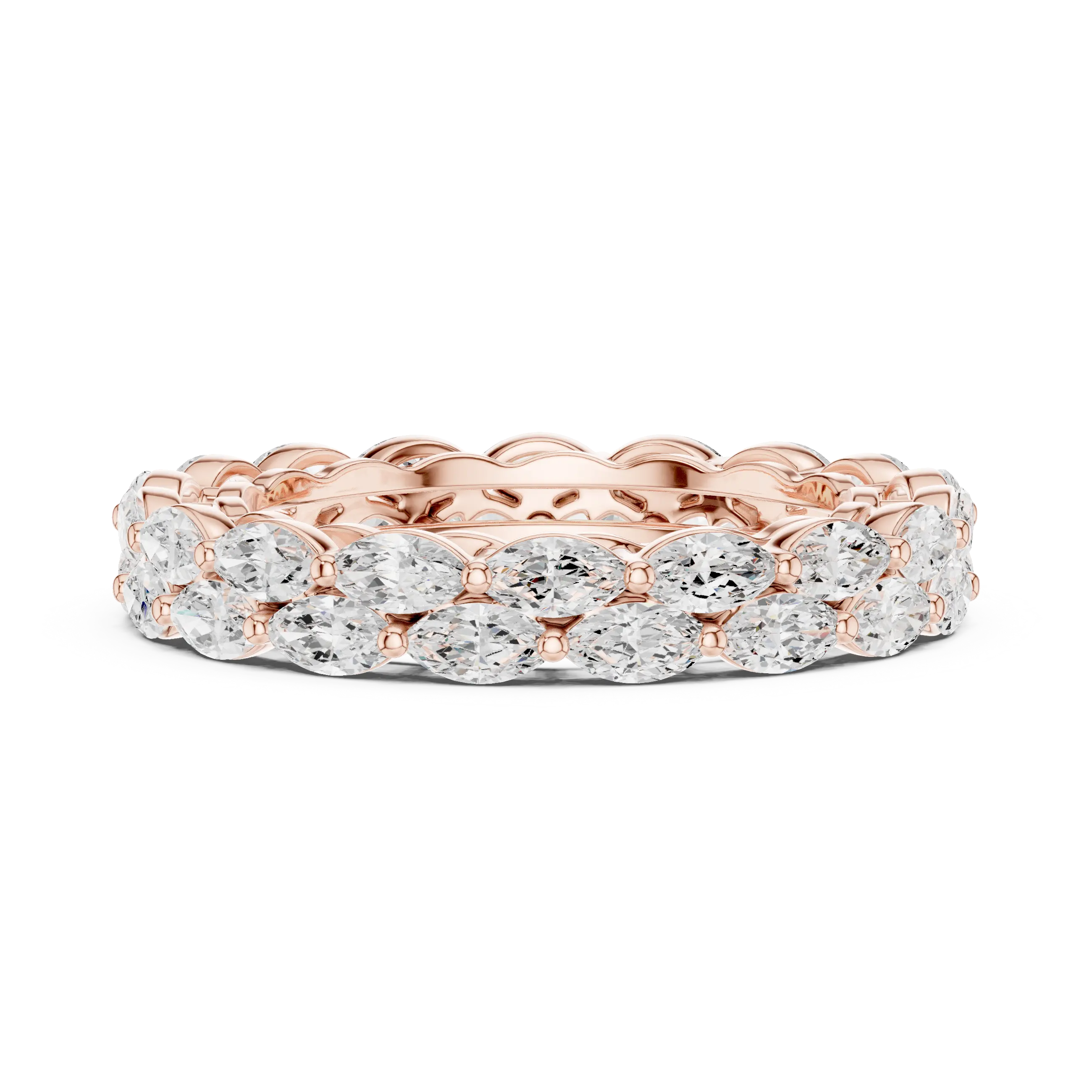 MJET039 - Marquise Cut Double Row Full Eternity Band