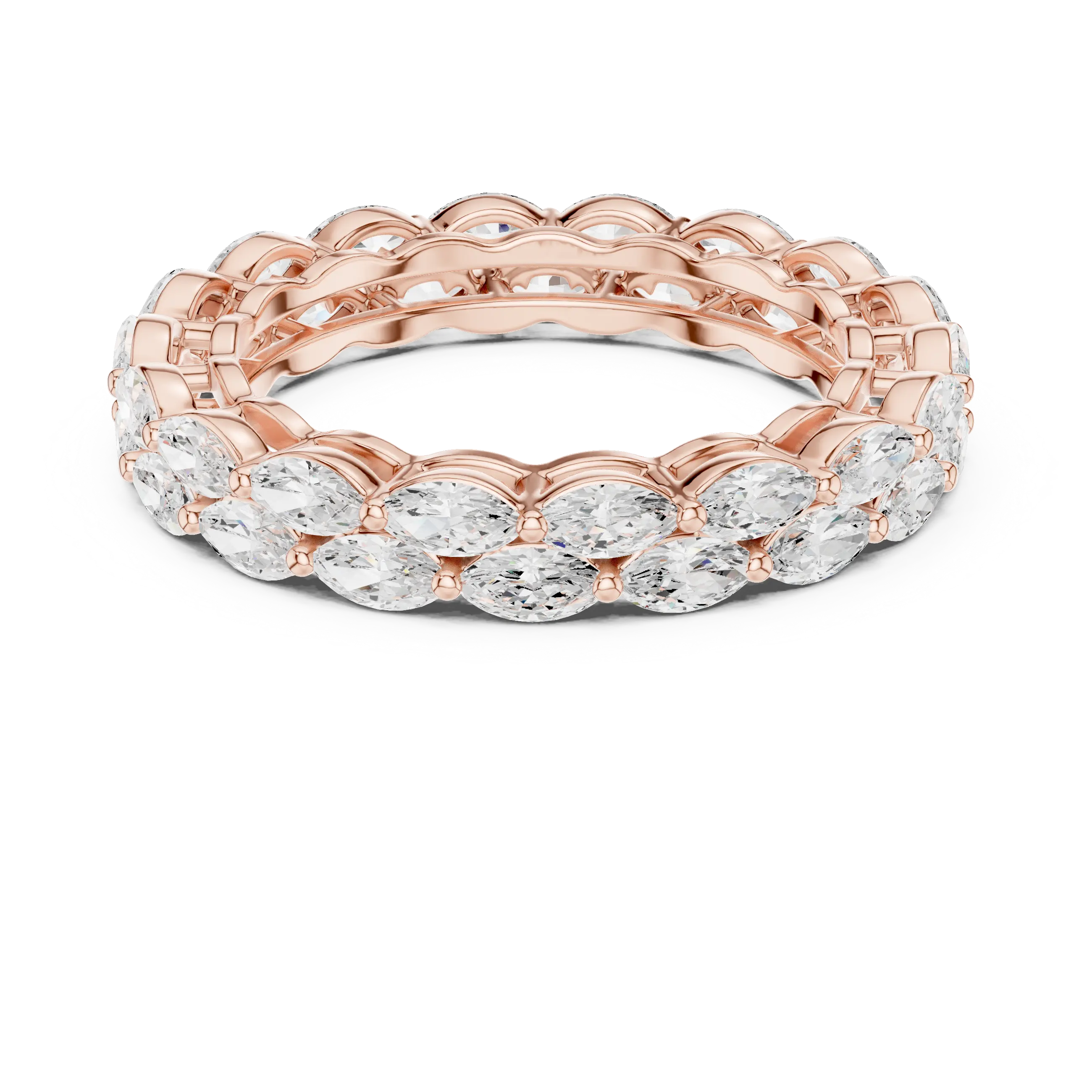 MJET039 - Marquise Cut Double Row Full Eternity Band