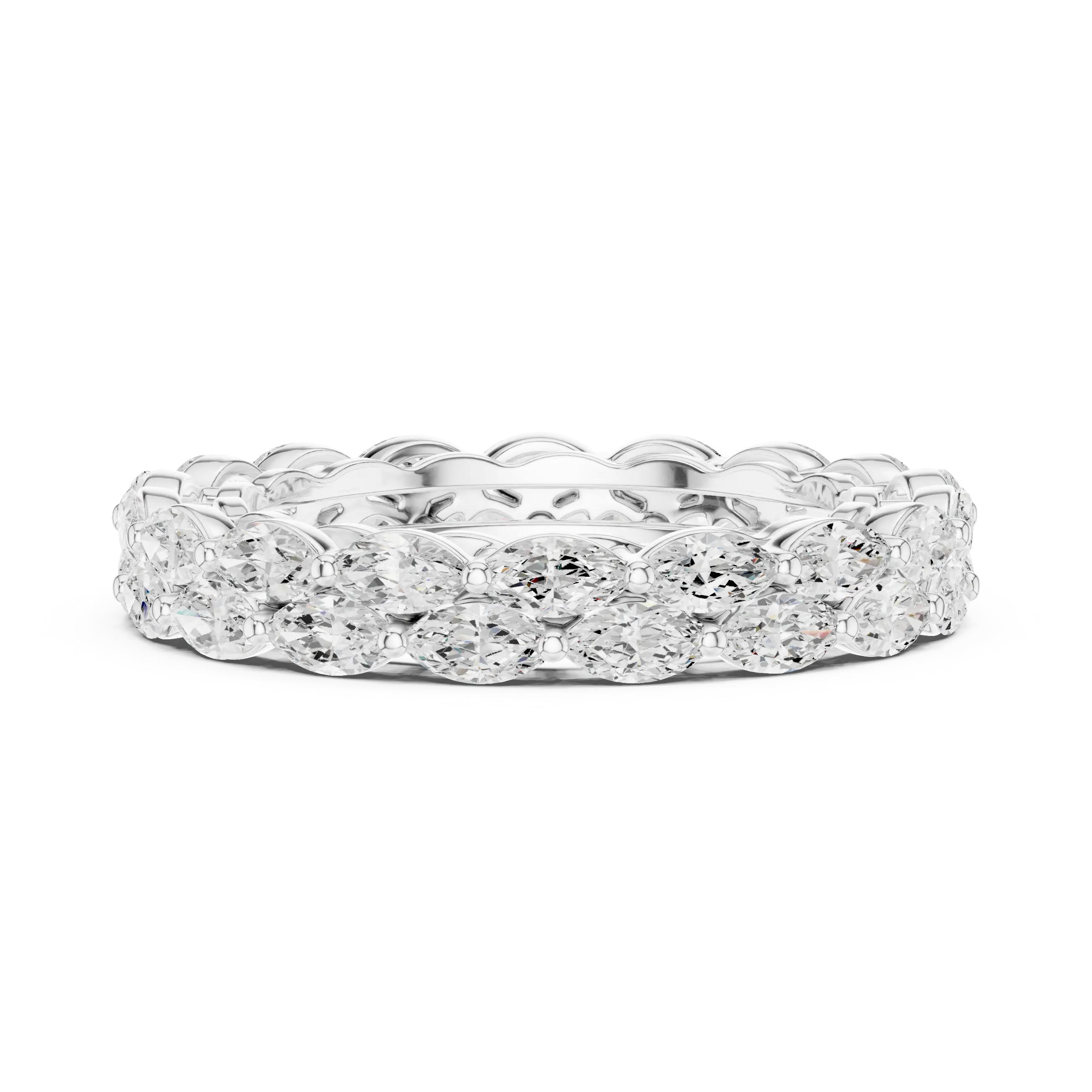 MJET039 - Marquise Cut Double Row Full Eternity Band
