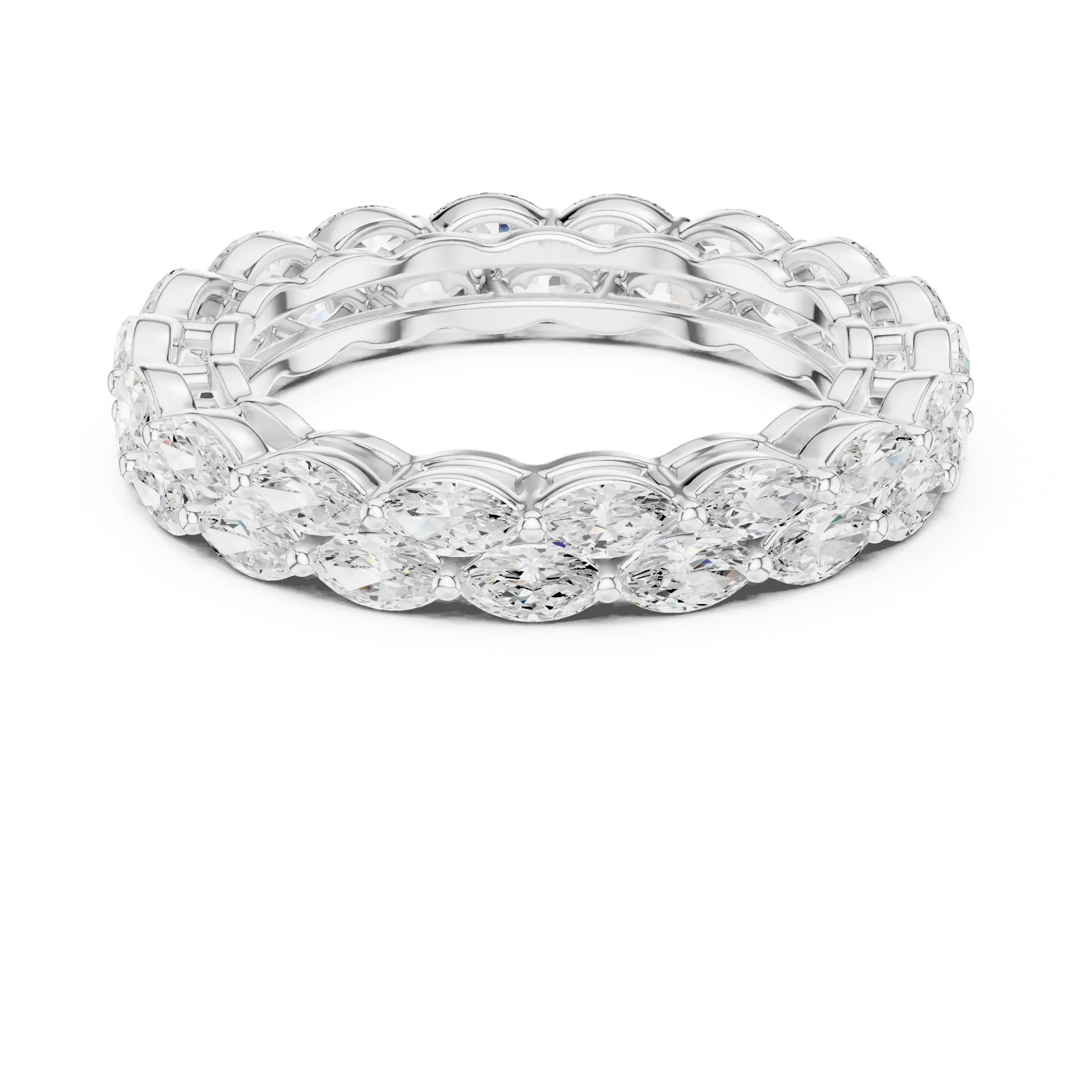 MJET039 - Marquise Cut Double Row Full Eternity Band