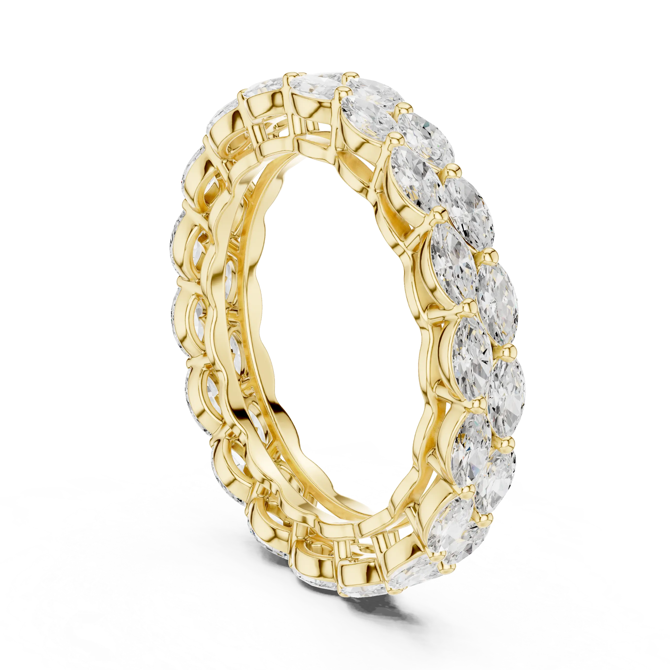 MJET039 - Marquise Cut Double Row Full Eternity Band