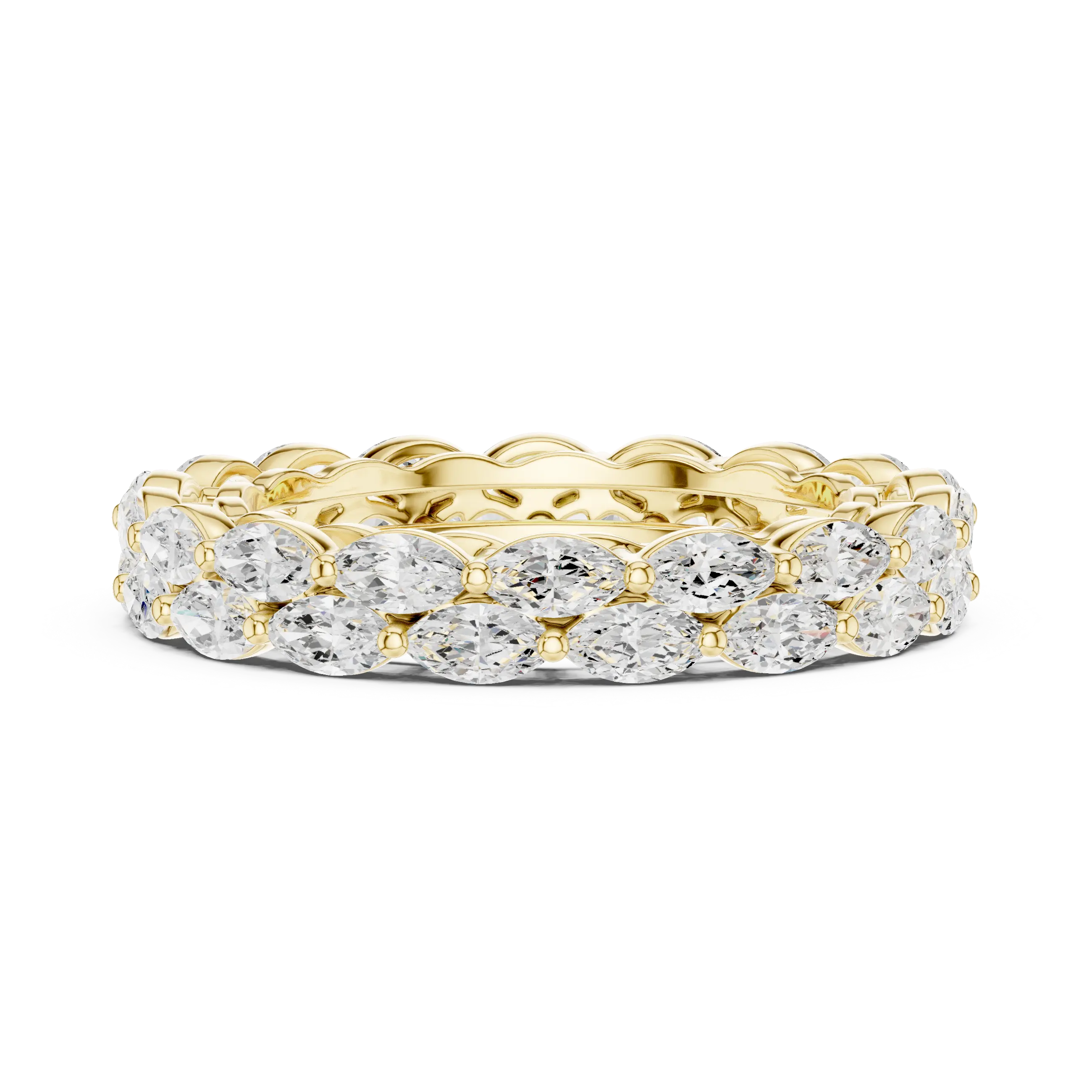 MJET039 - Marquise Cut Double Row Full Eternity Band