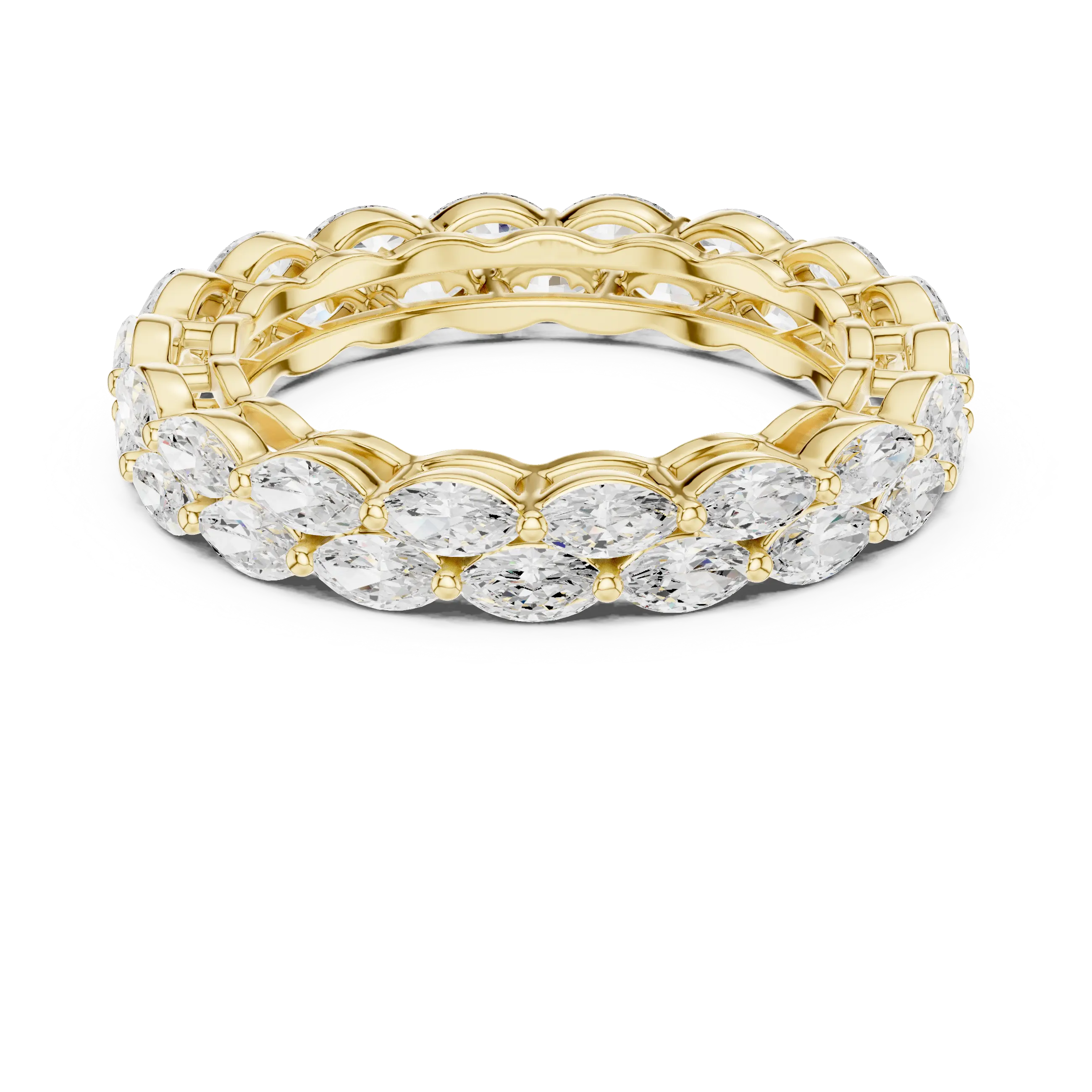 MJET039 - Marquise Cut Double Row Full Eternity Band