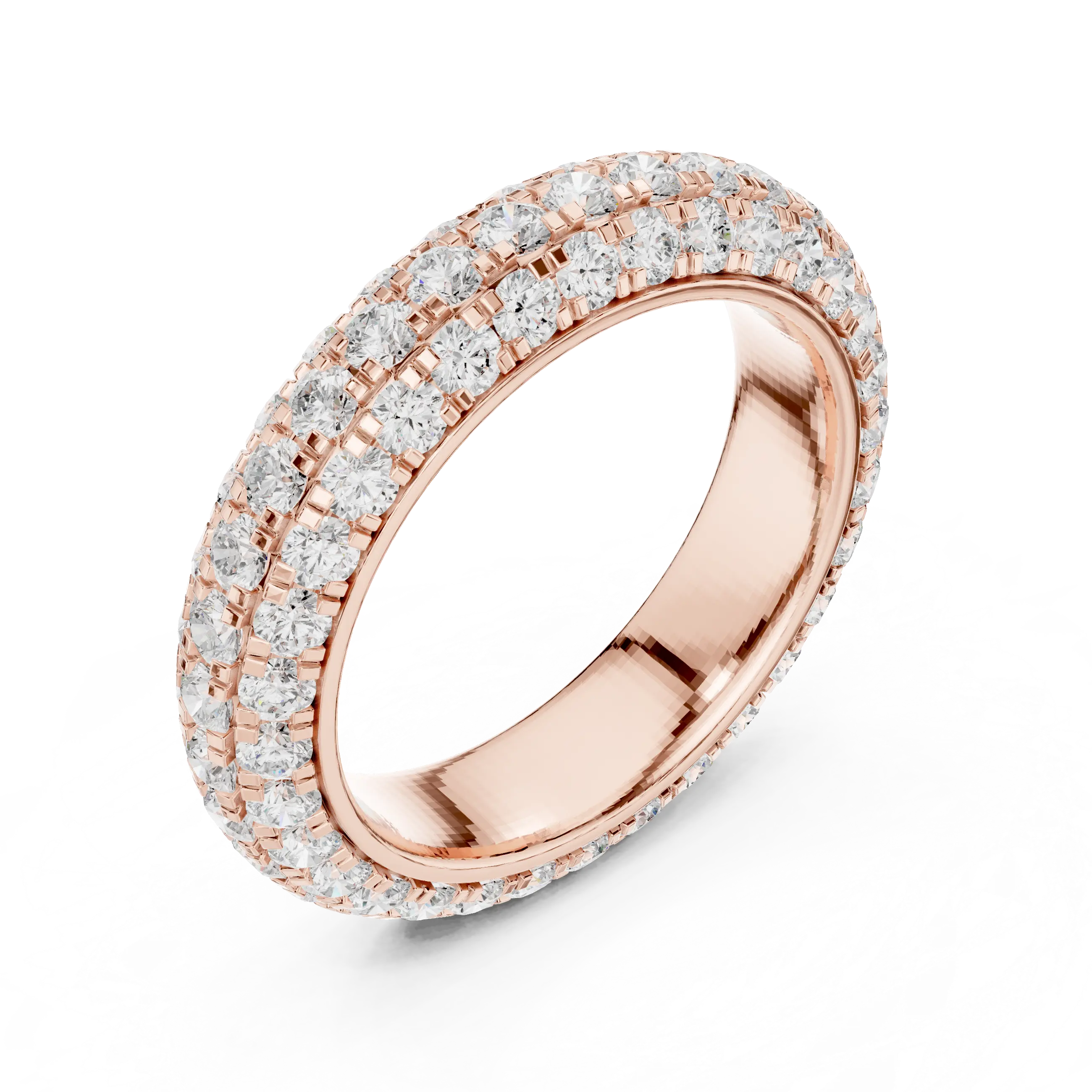 MJET041 - Dome Curved Triple Row Diamond Eternity Band