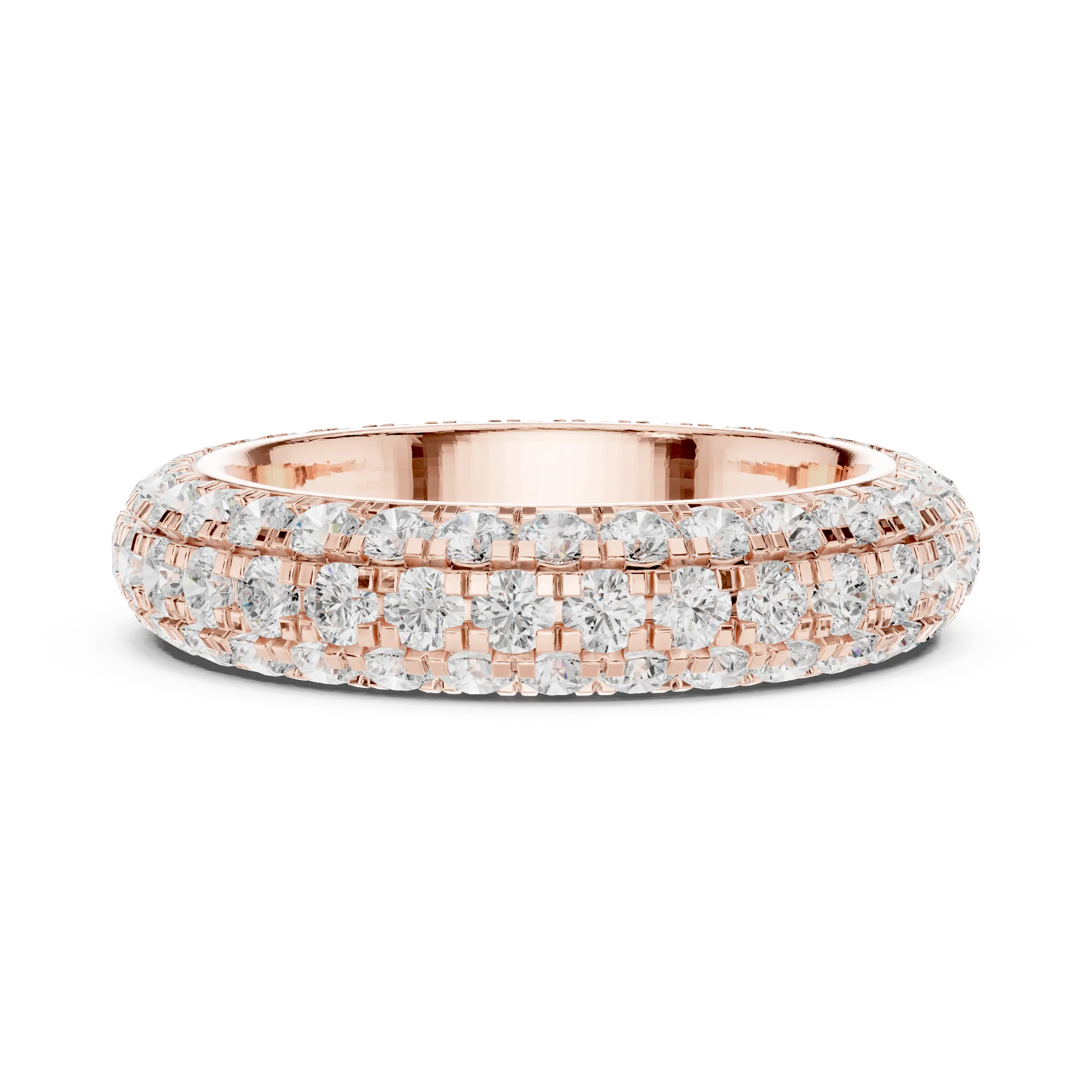 MJET041 - Dome Curved Triple Row Diamond Eternity Band