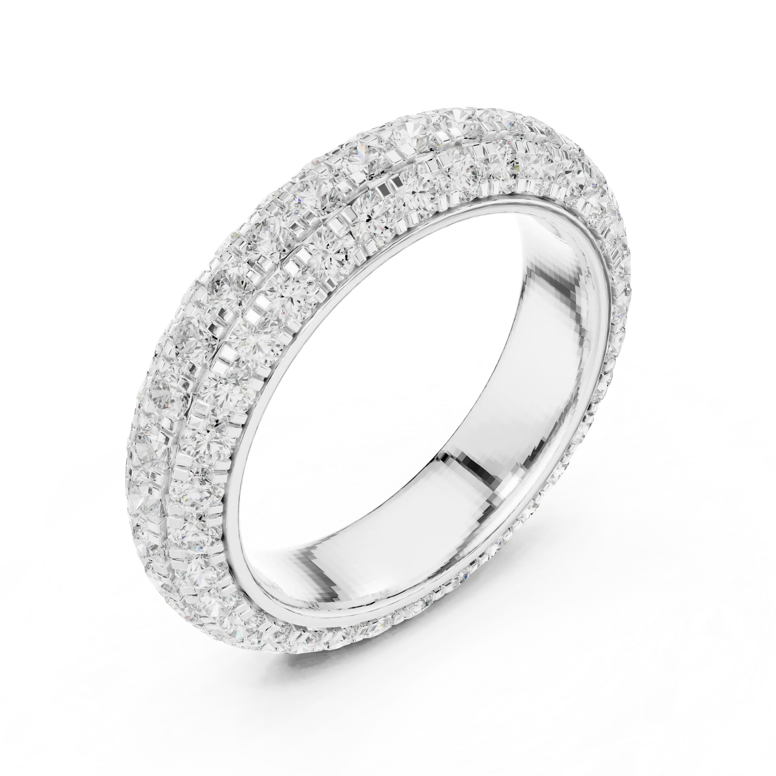 MJET041 - Dome Curved Triple Row Diamond Eternity Band