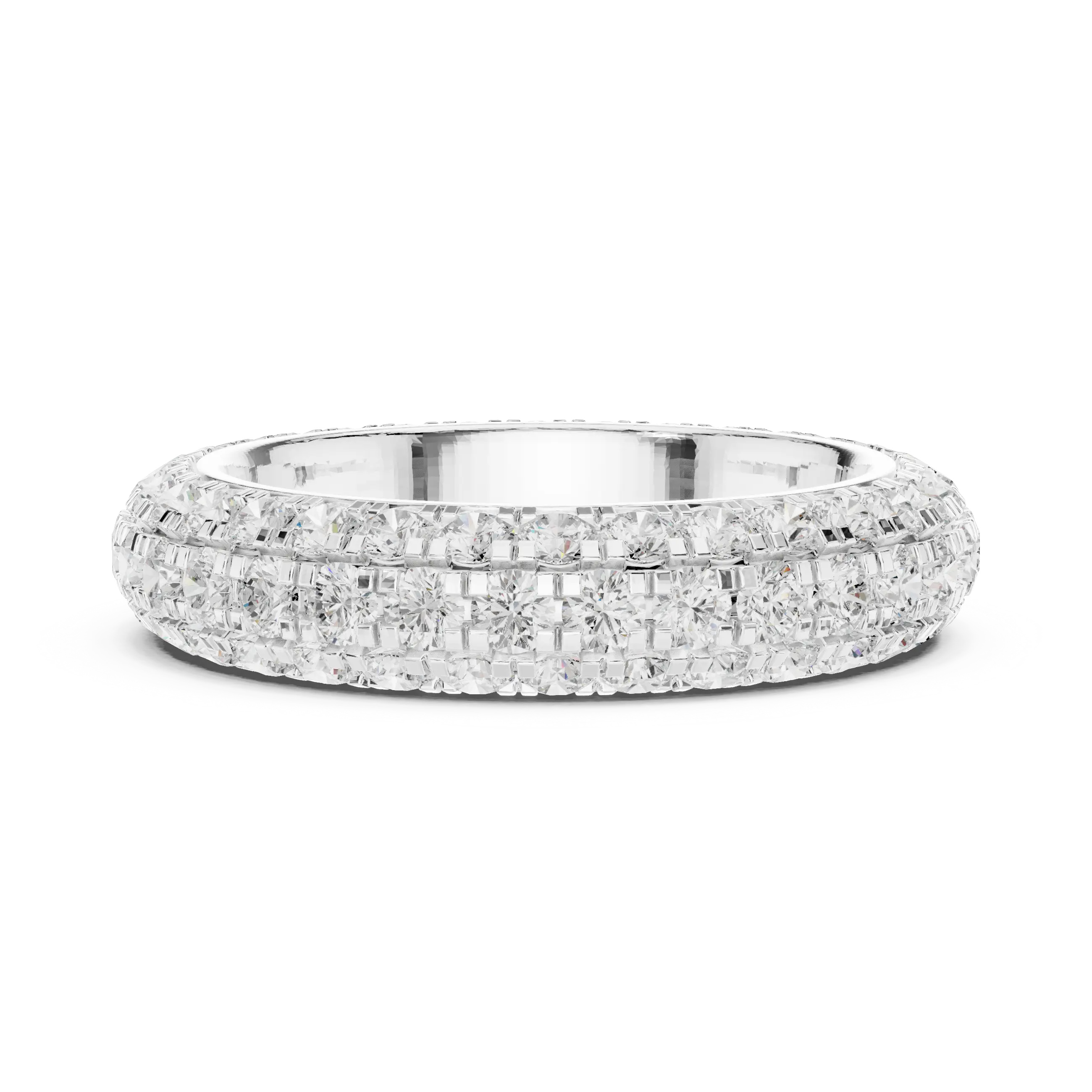 MJET041 - Dome Curved Triple Row Diamond Eternity Band
