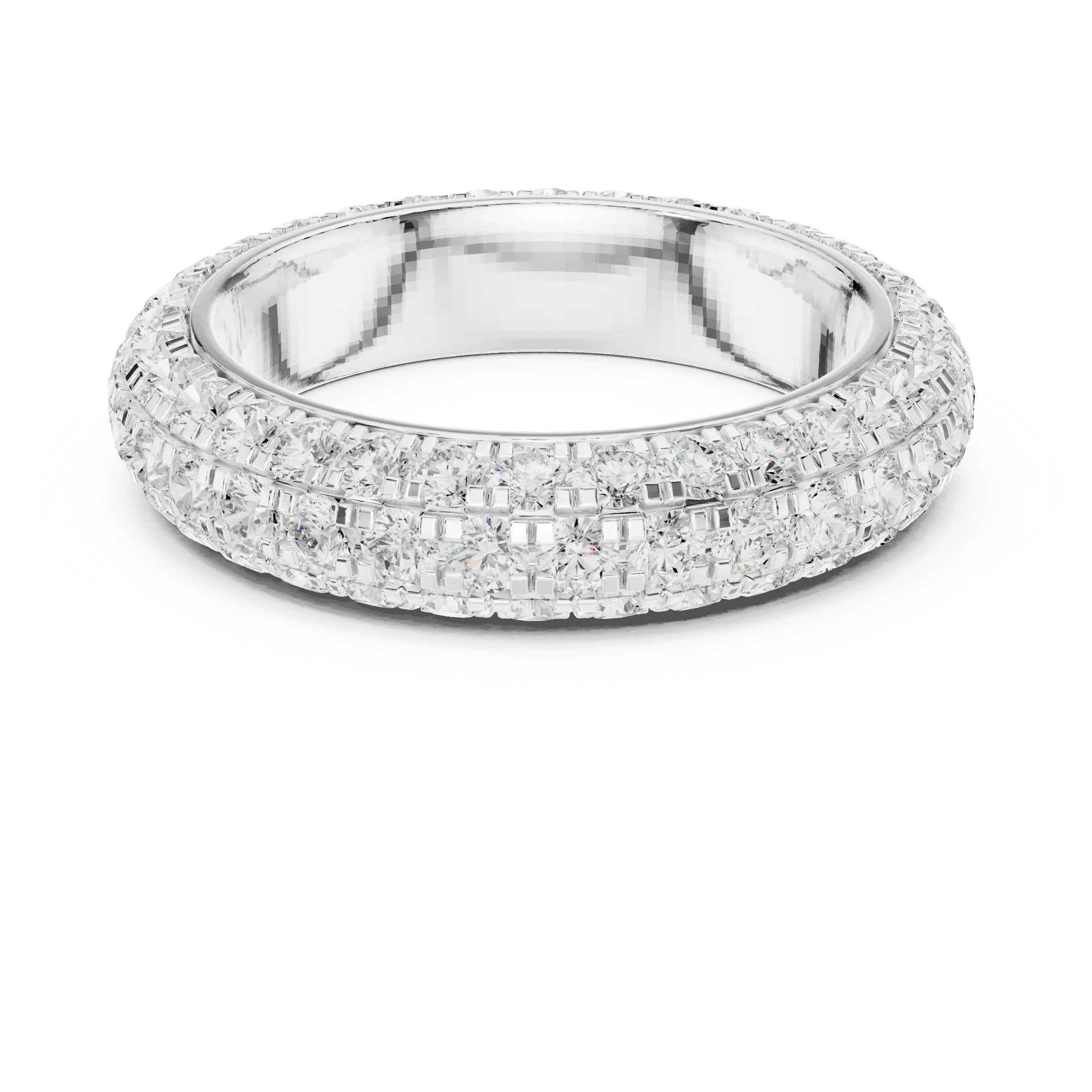 MJET041 - Dome Curved Triple Row Diamond Eternity Band