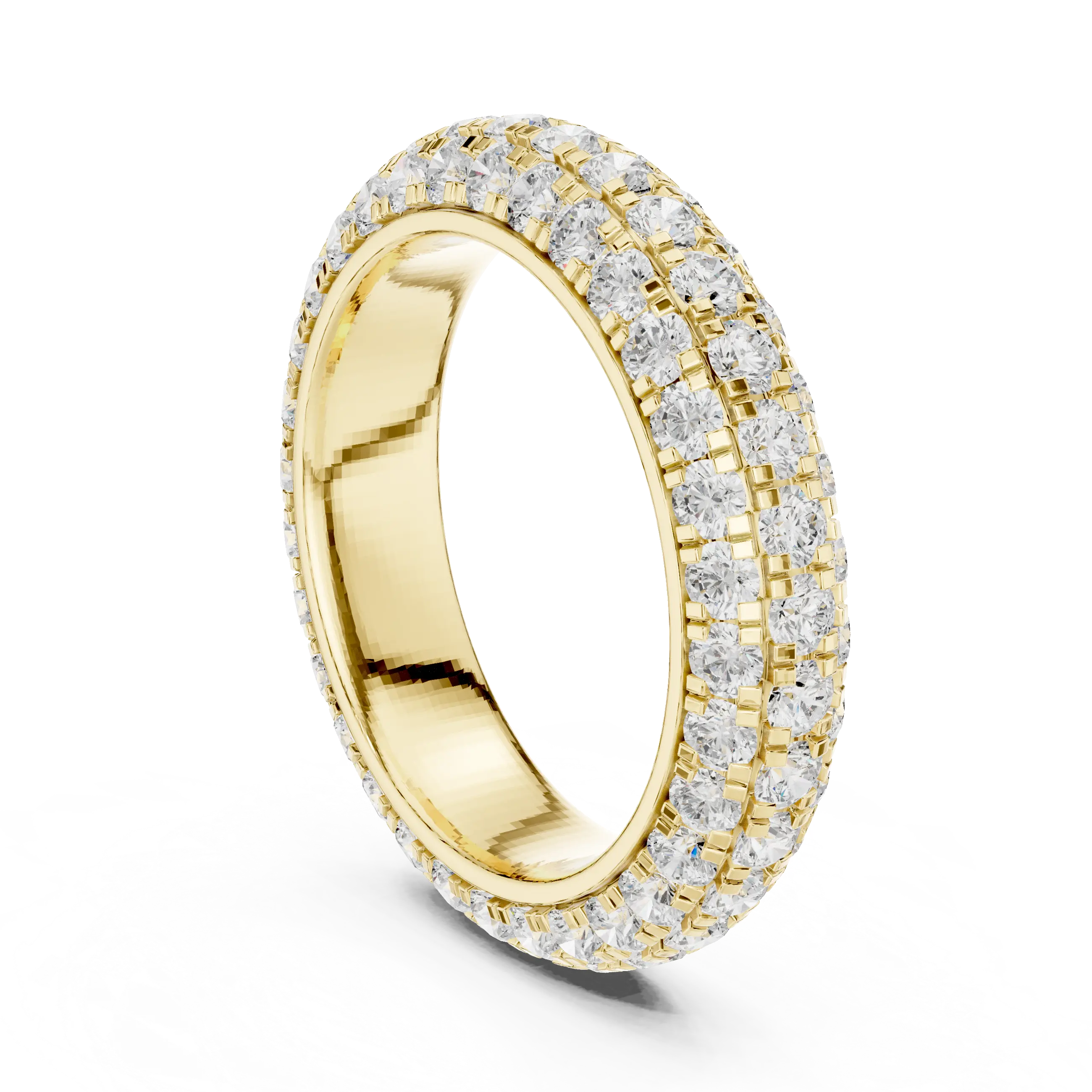MJET041 - Dome Curved Triple Row Diamond Eternity Band