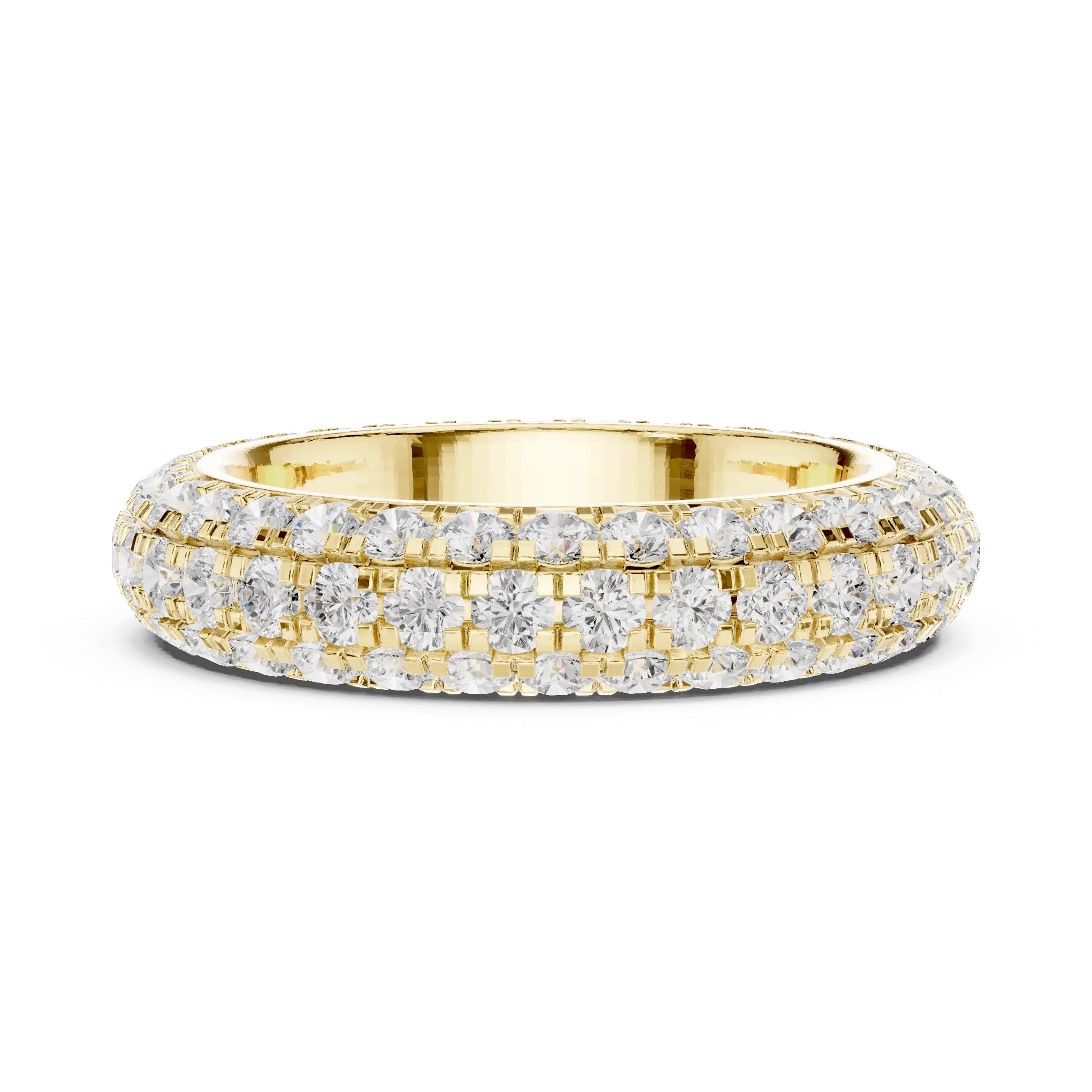 MJET041 - Dome Curved Triple Row Diamond Eternity Band