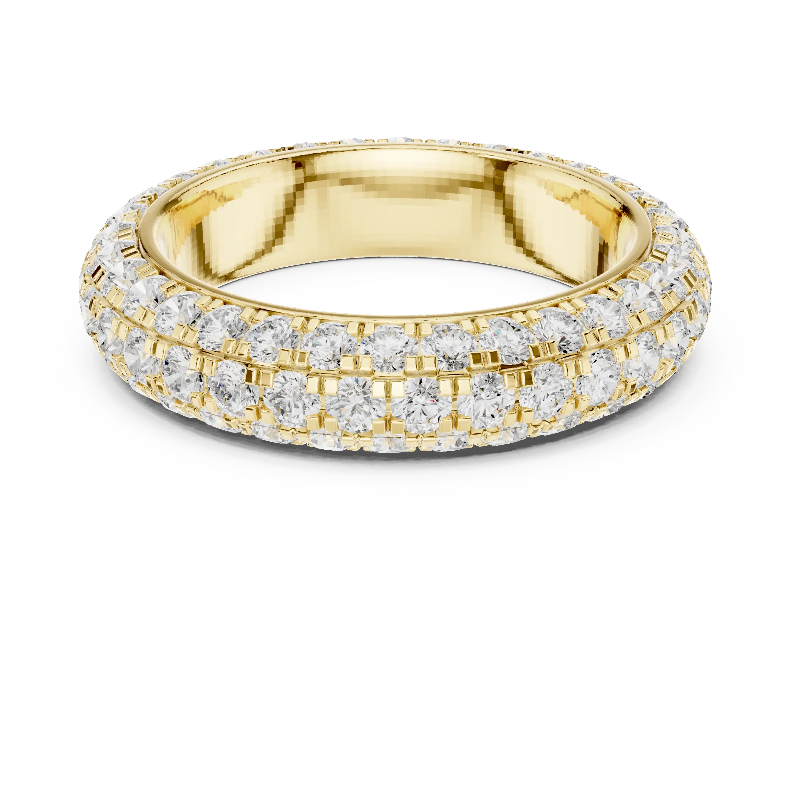 MJET041 - Dome Curved Triple Row Diamond Eternity Band