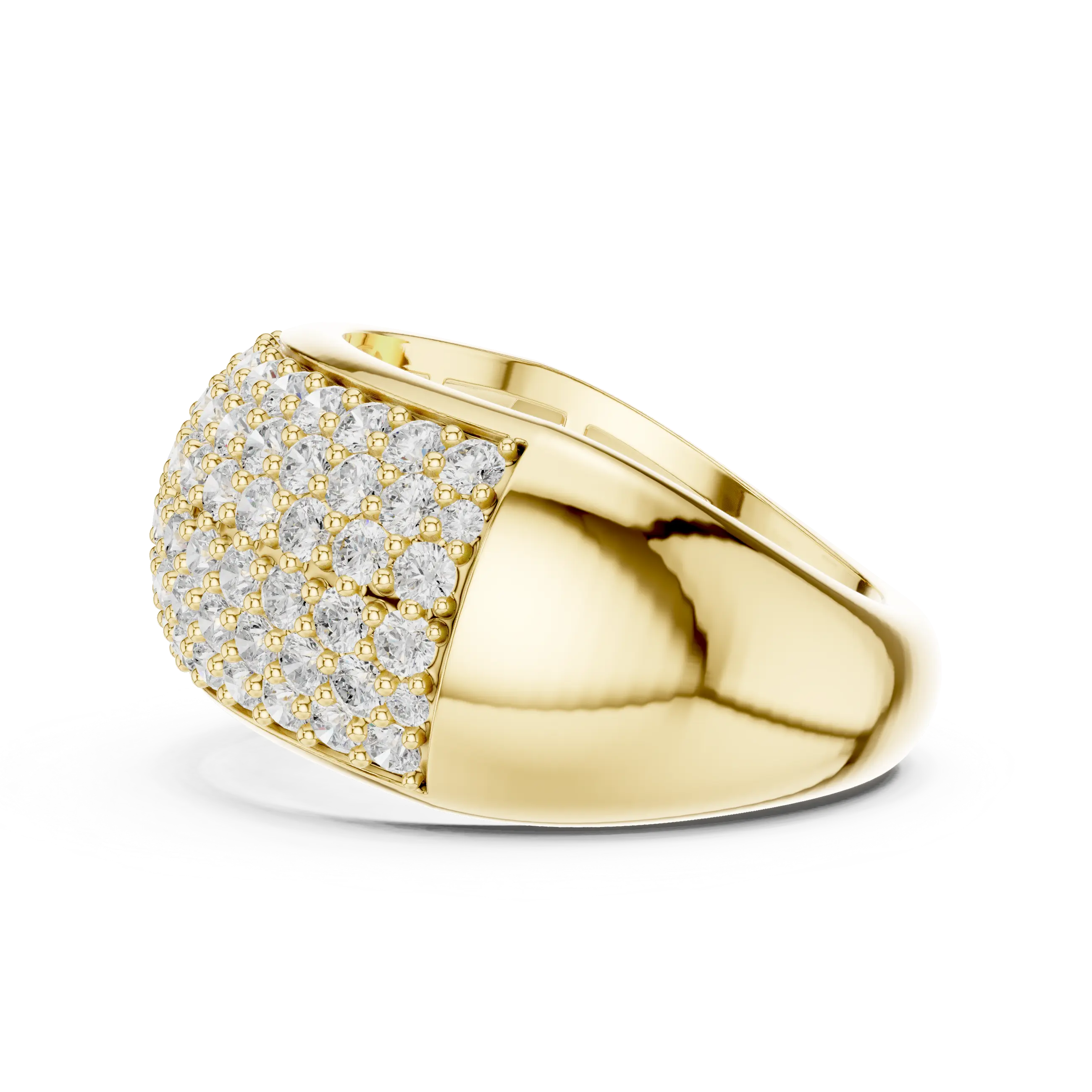 MJA021 - Micro Pavé Domed Cocktail Ring with Tapered Band