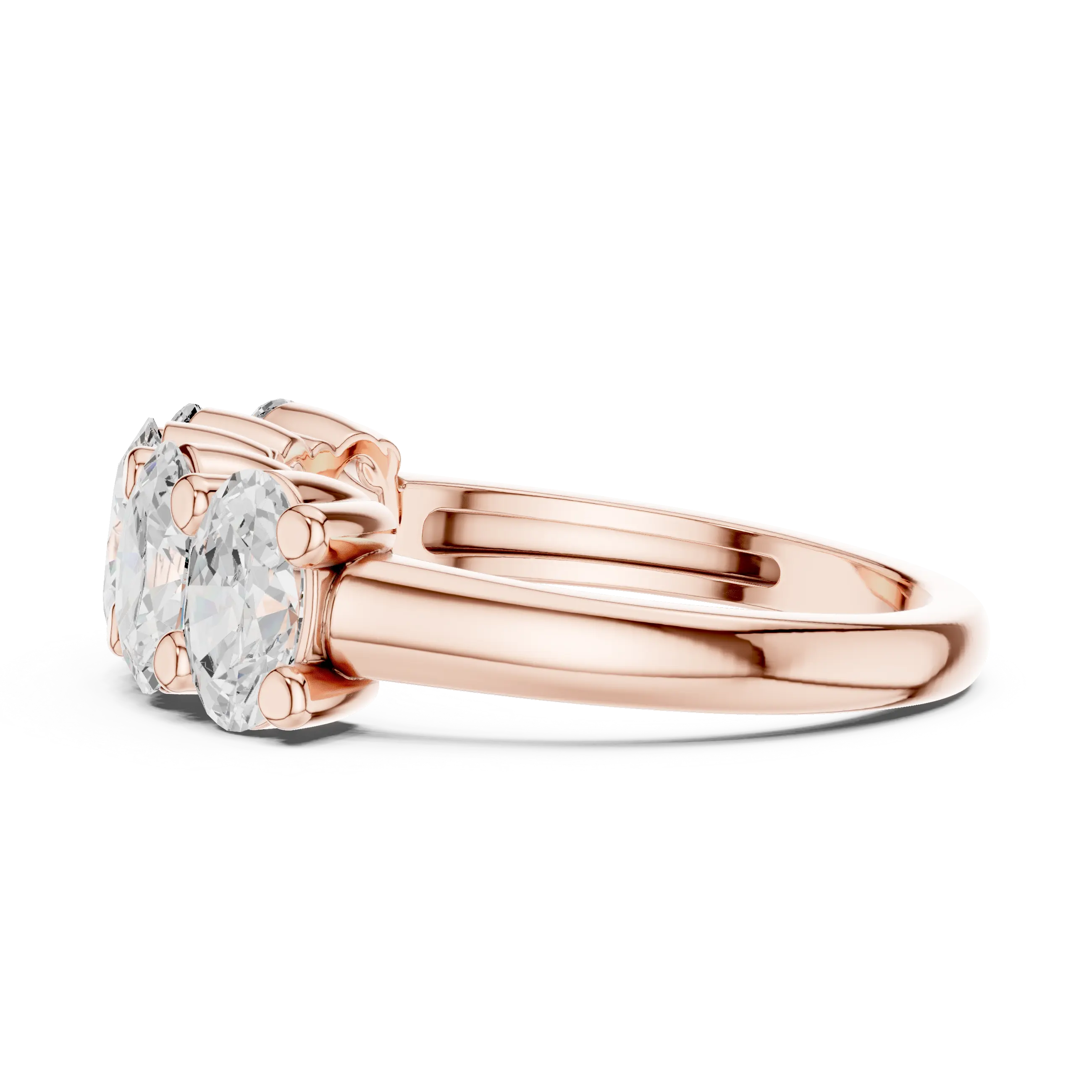 MJR0140 - Oval Five Stone Anniversary Band with Plain Shank