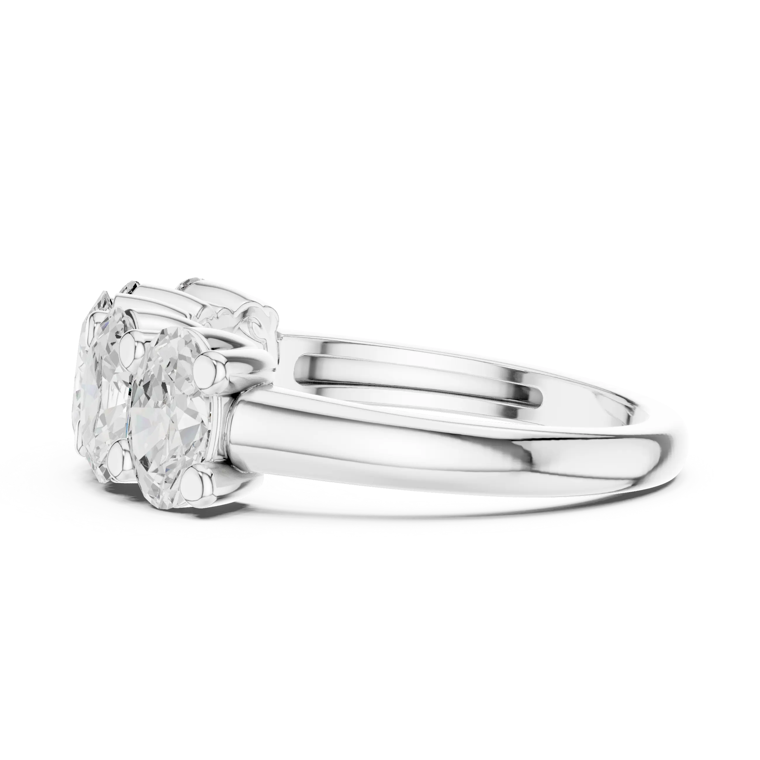 MJR0140 - Oval Five Stone Anniversary Band with Plain Shank