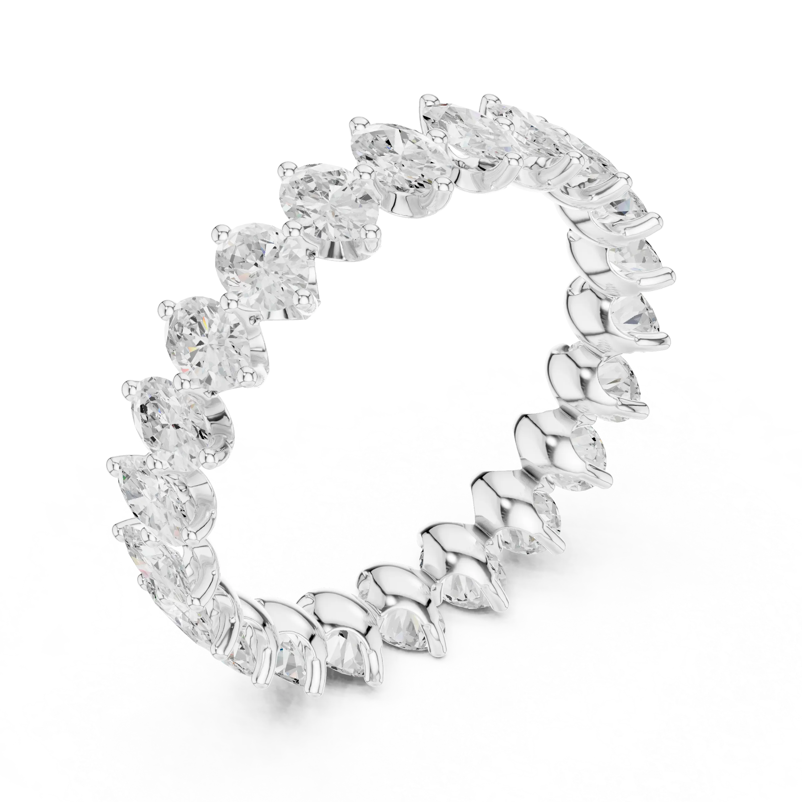 MJET043 - Vertical Marquise Prong Set Diamond Eternity Ring