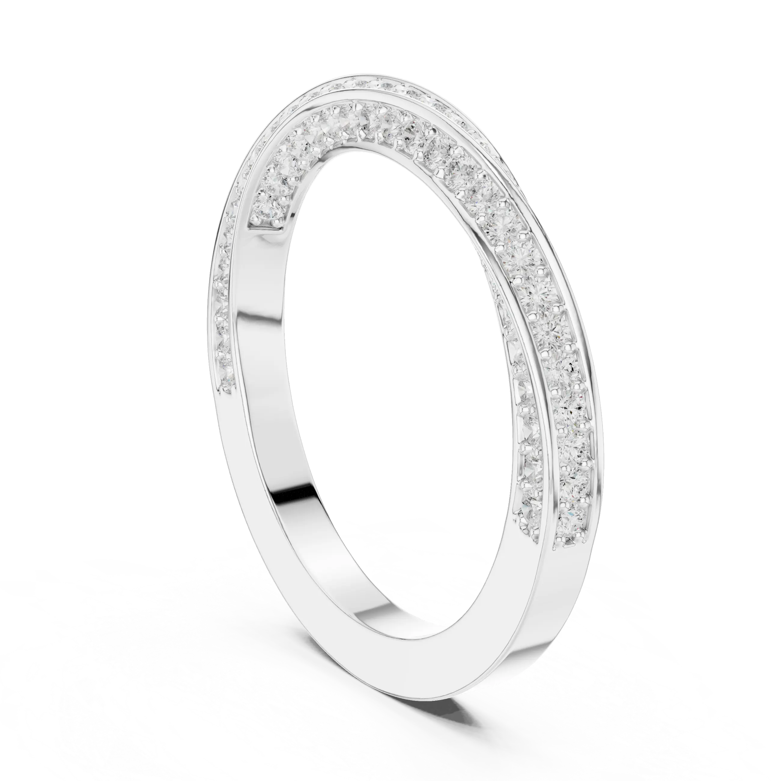 MJET042 - Twisted Crisscross Pavé Diamond Wedding Ring