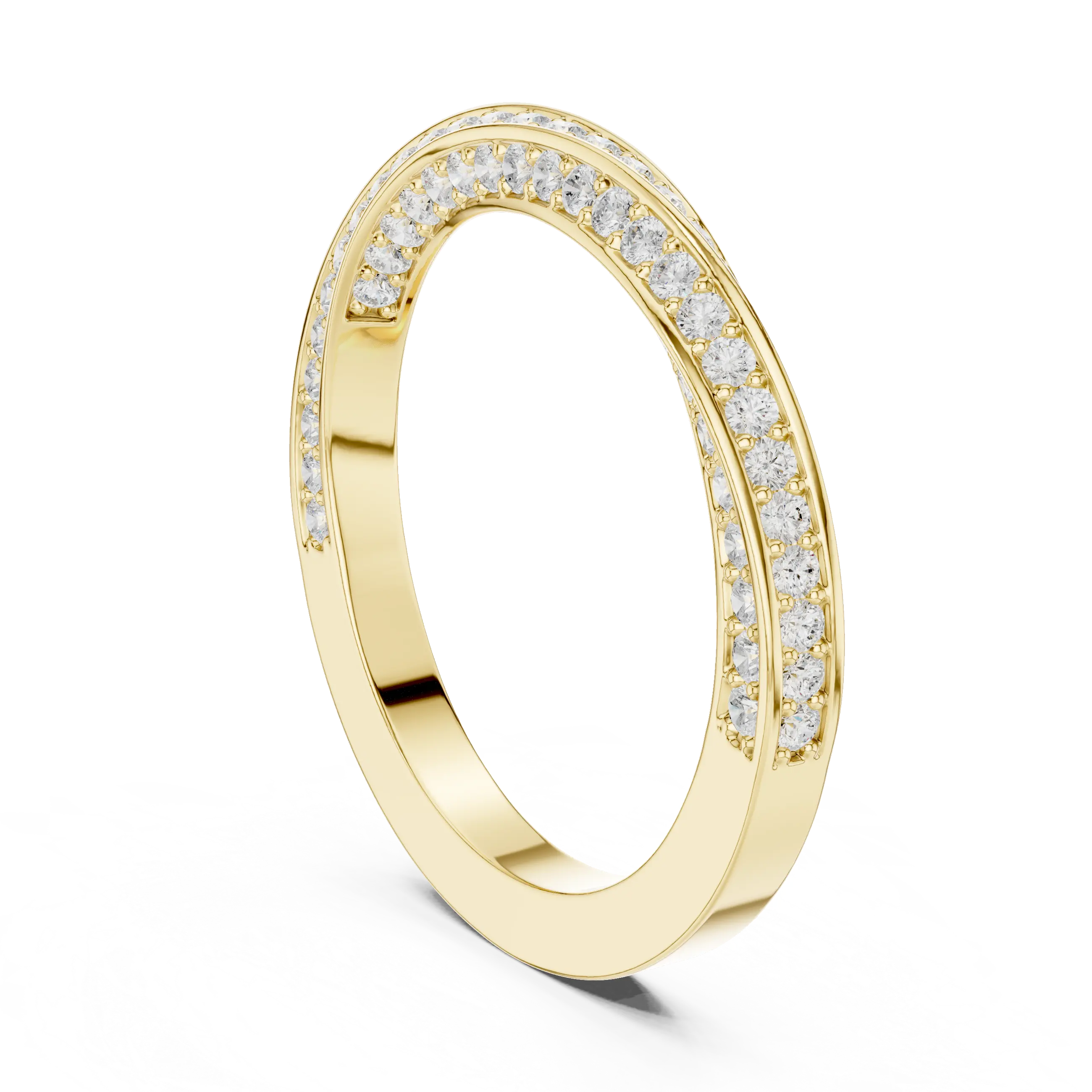MJET042 - Twisted Crisscross Pavé Diamond Wedding Ring