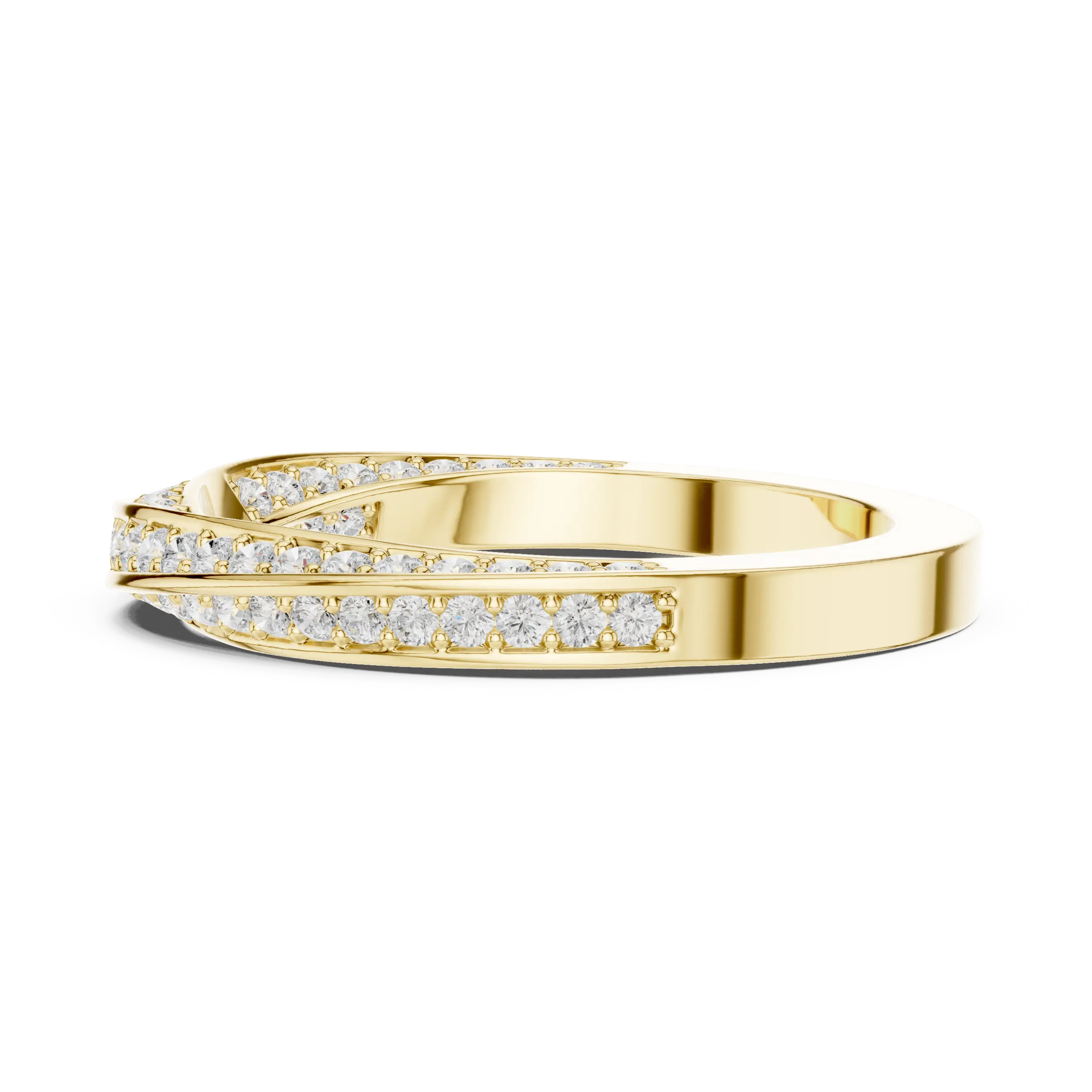 MJET042 - Twisted Crisscross Pavé Diamond Wedding Ring
