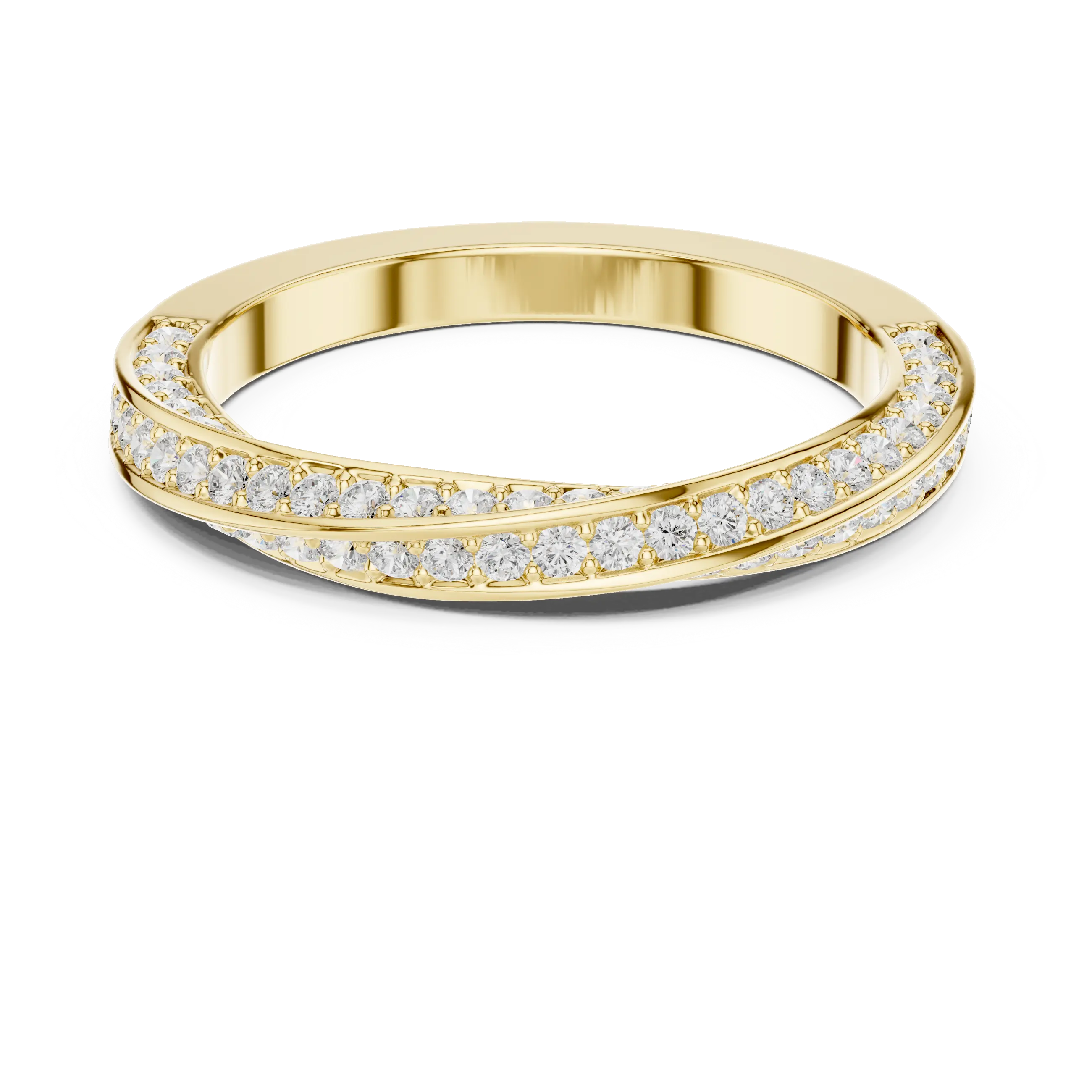 MJET042 - Twisted Crisscross Pavé Diamond Wedding Ring