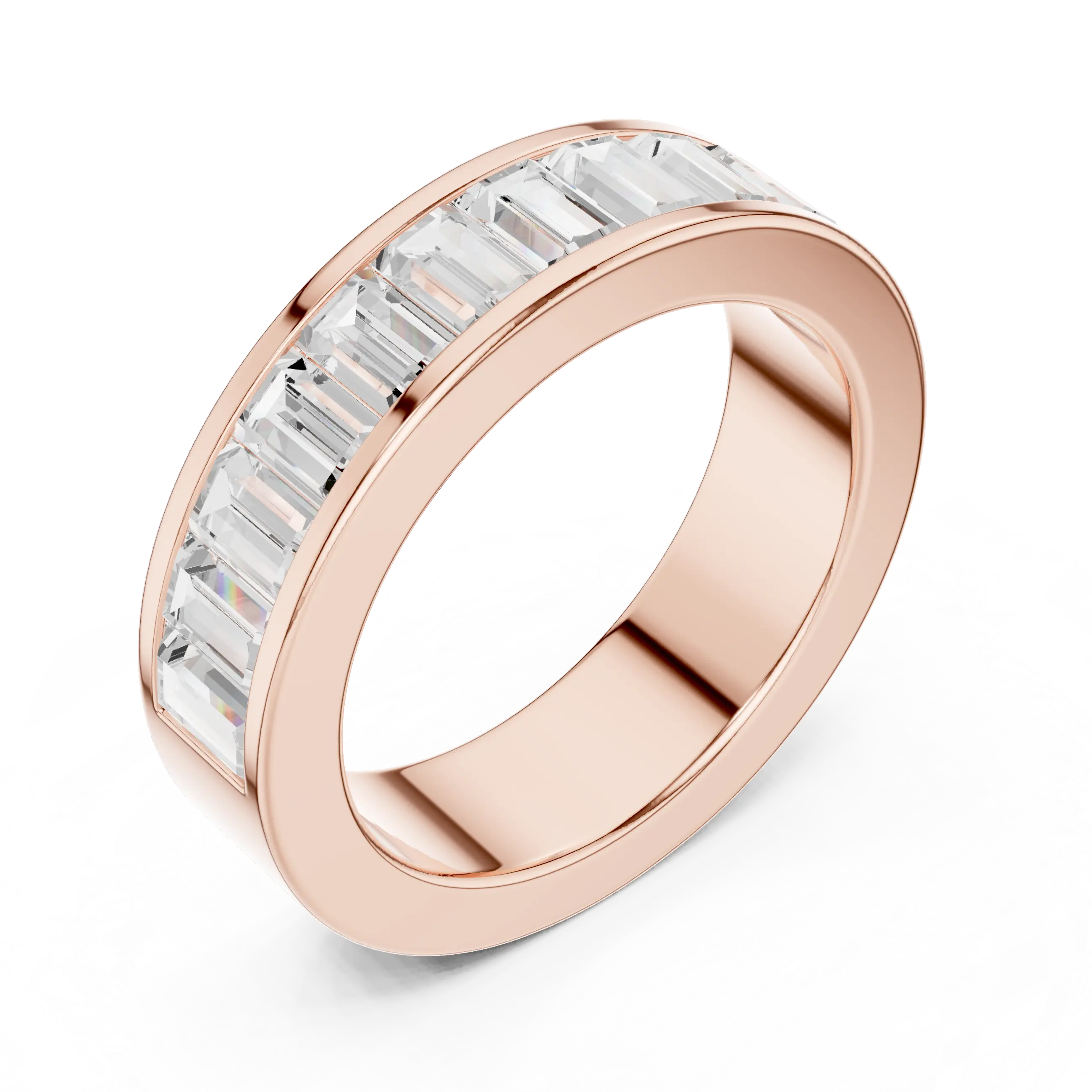 MJET044 - Channel Set Baguette Cut Full Eternity Band