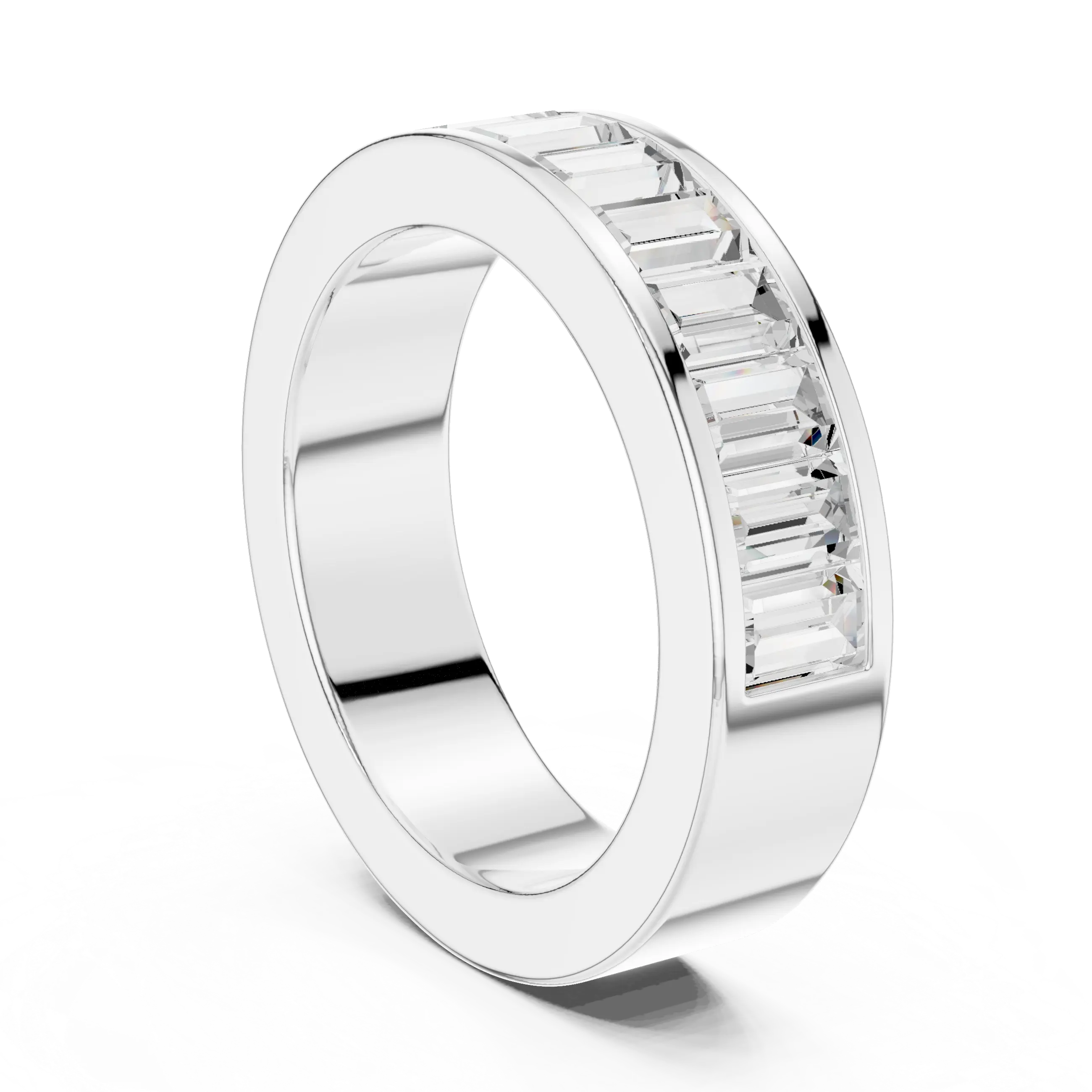 MJET044 - Channel Set Baguette Cut Full Eternity Band