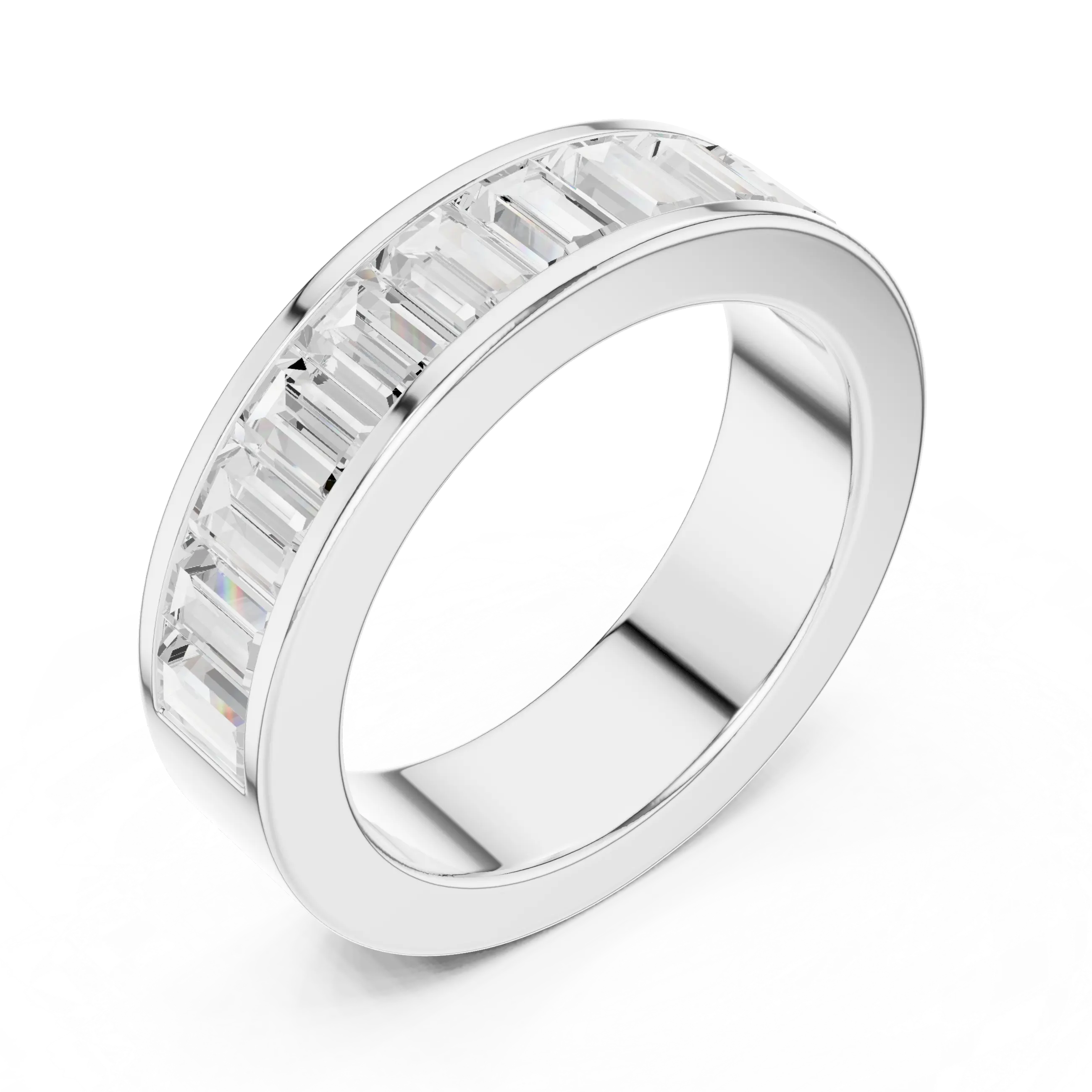 MJET044 - Channel Set Baguette Cut Full Eternity Band