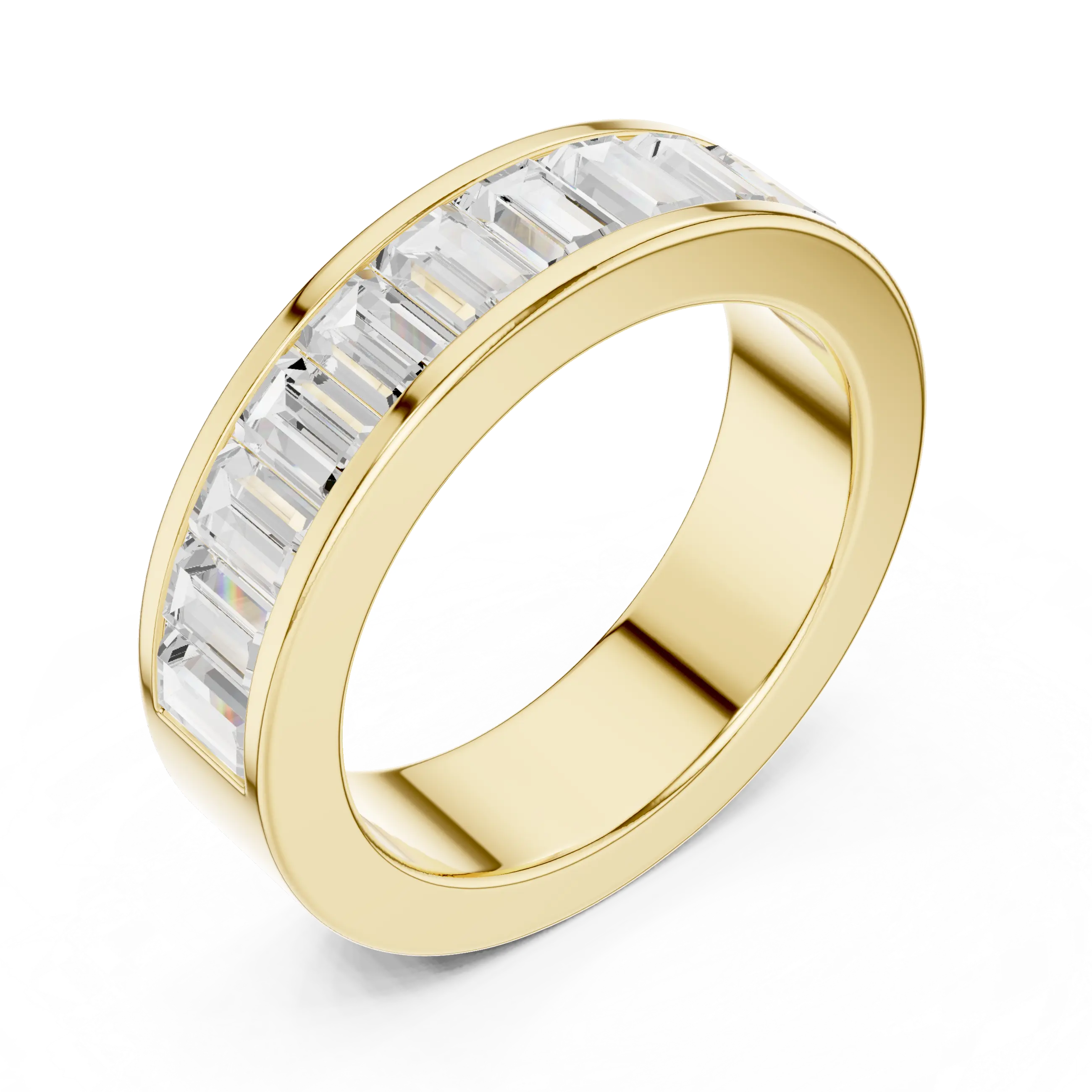 MJET044 - Channel Set Baguette Cut Full Eternity Band