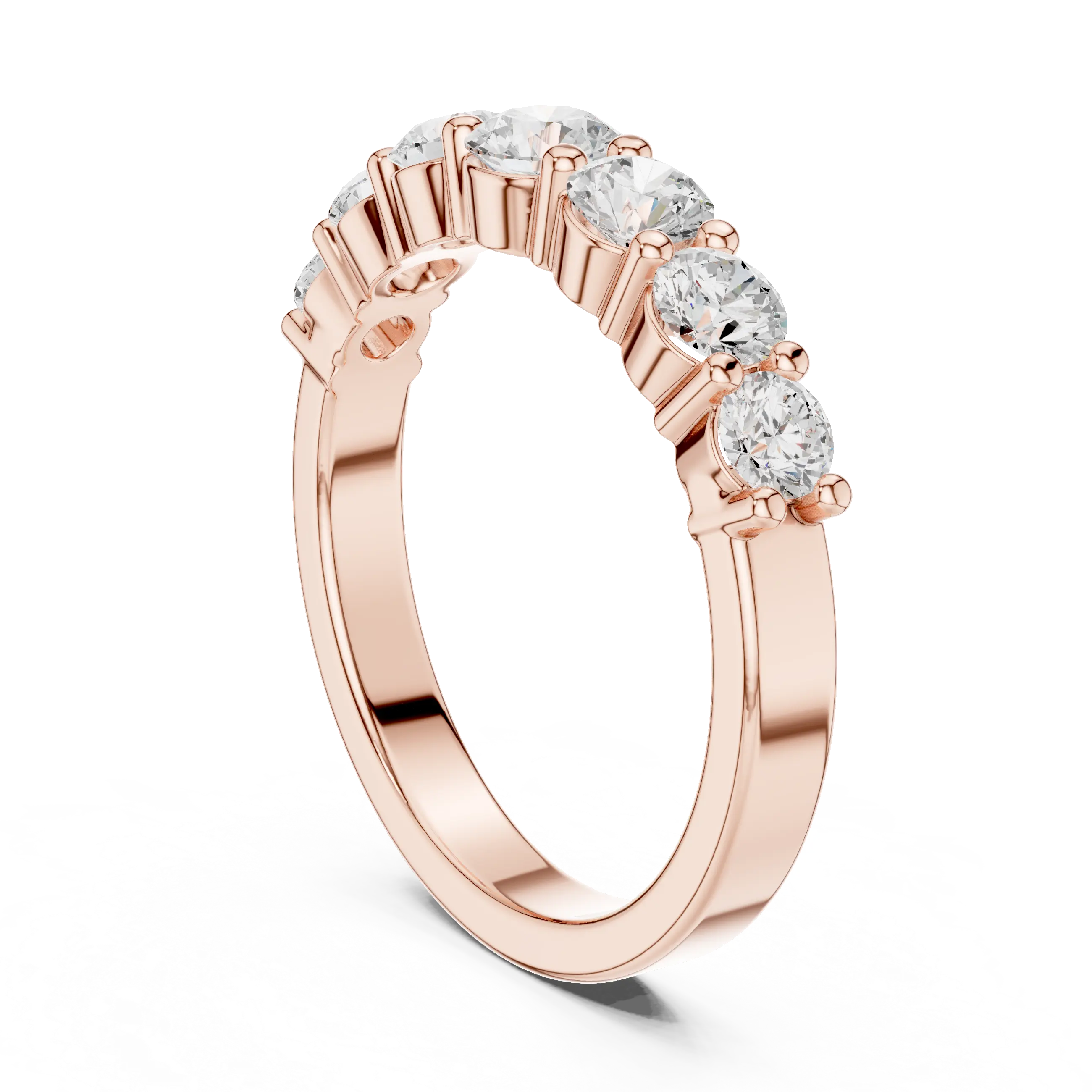 MJET045 - Seven Stone Round Diamond Half Eternity Band