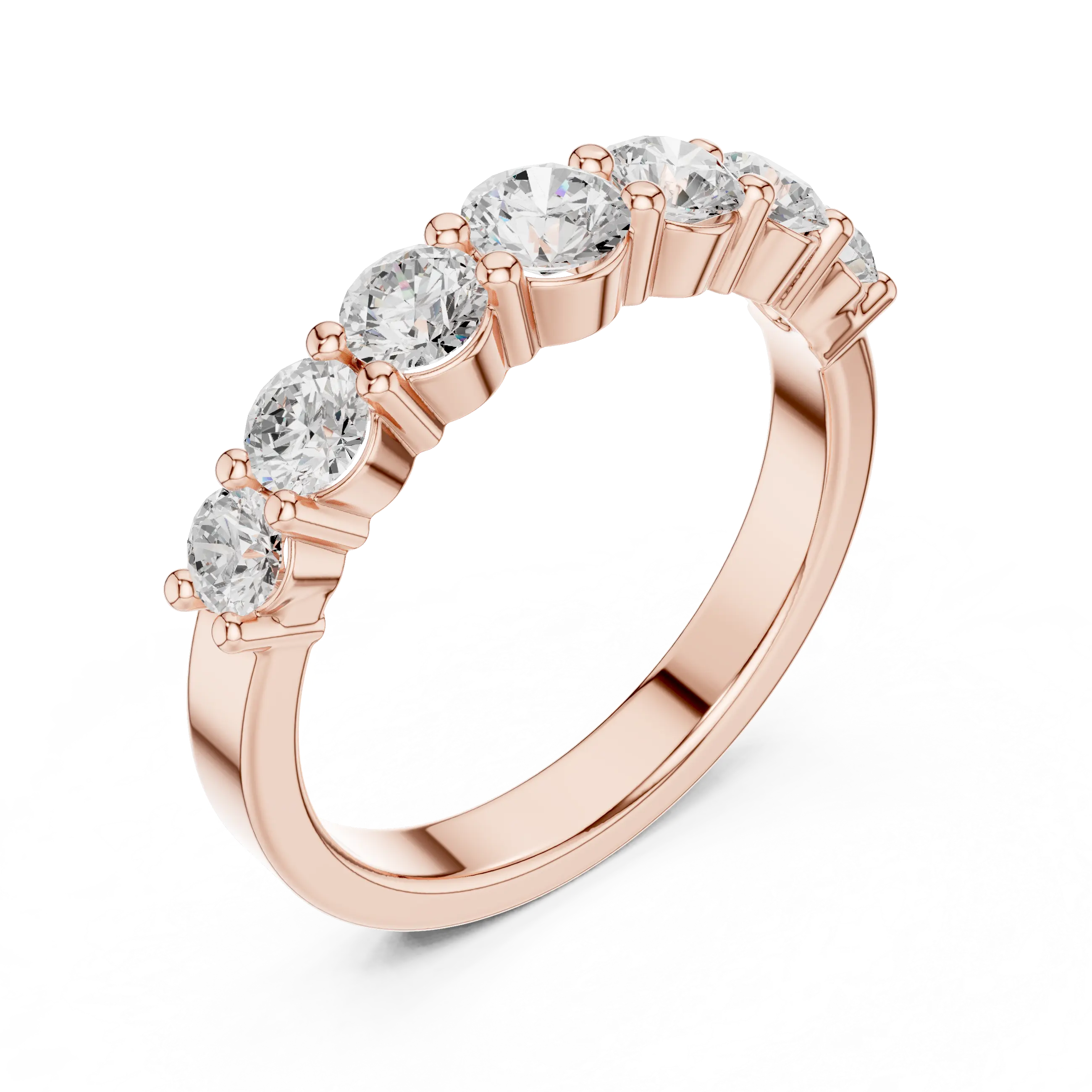MJET045 - Seven Stone Round Diamond Half Eternity Band