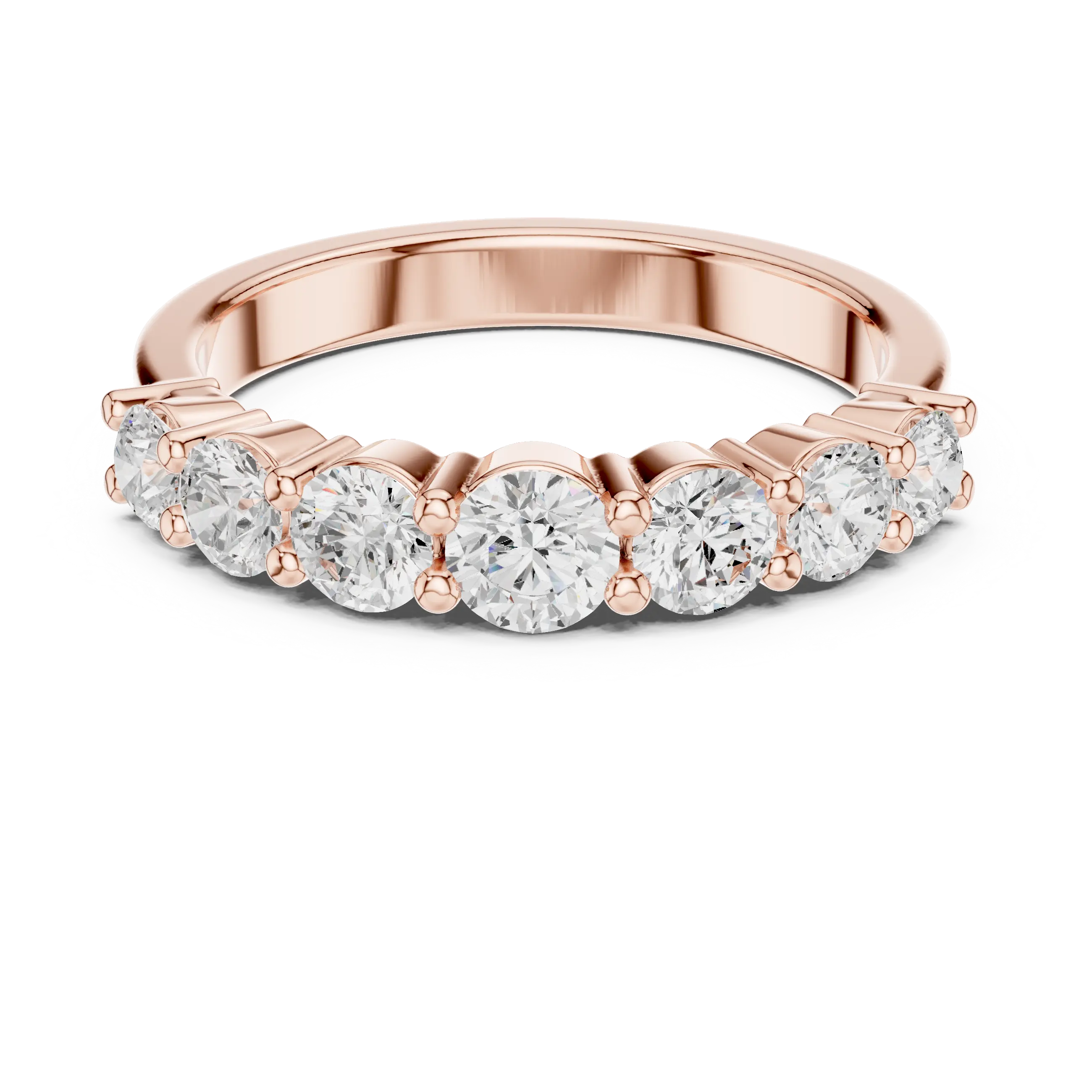 MJET045 - Seven Stone Round Diamond Half Eternity Band