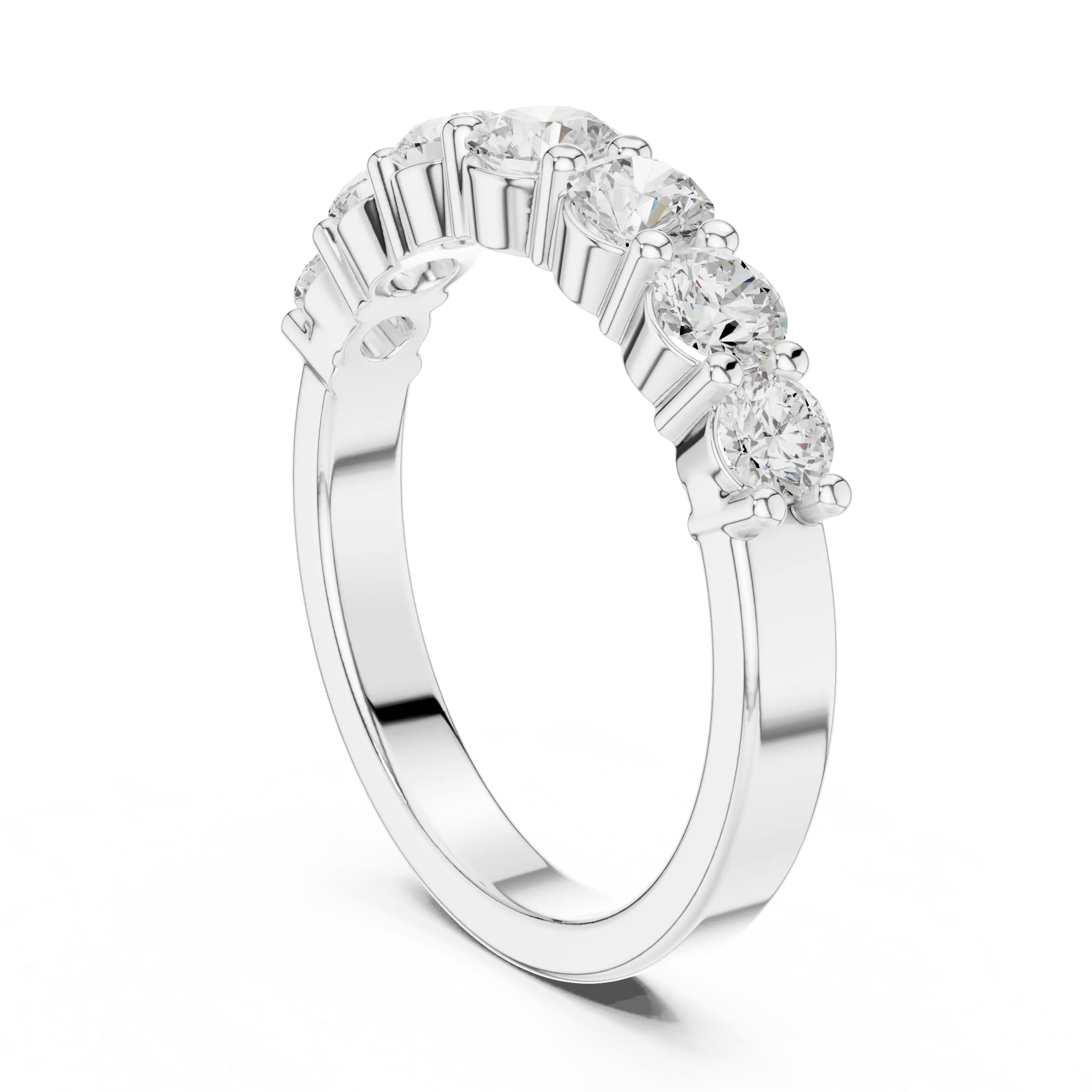 MJET045 - Seven Stone Round Diamond Half Eternity Band