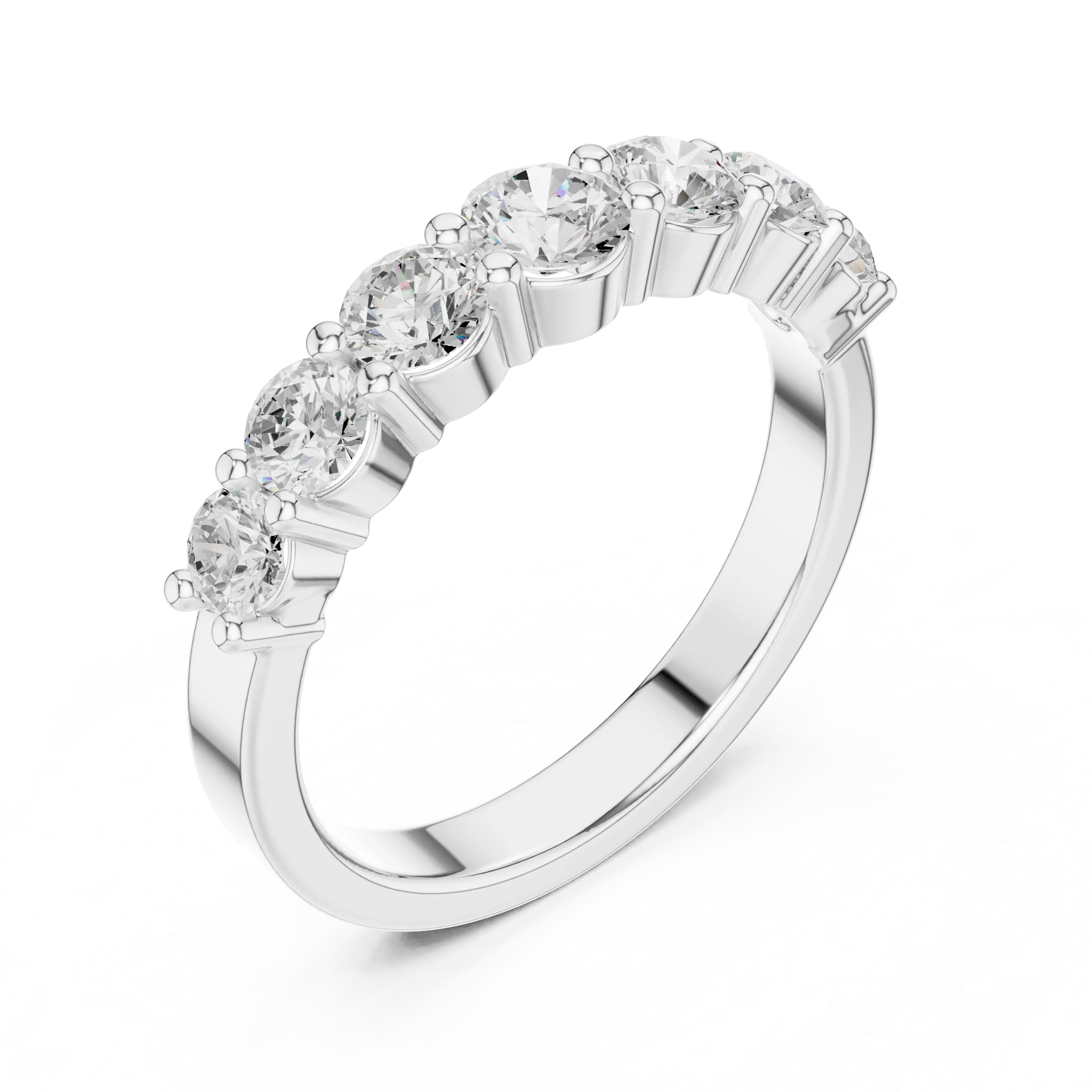 MJET045 - Seven Stone Round Diamond Half Eternity Band