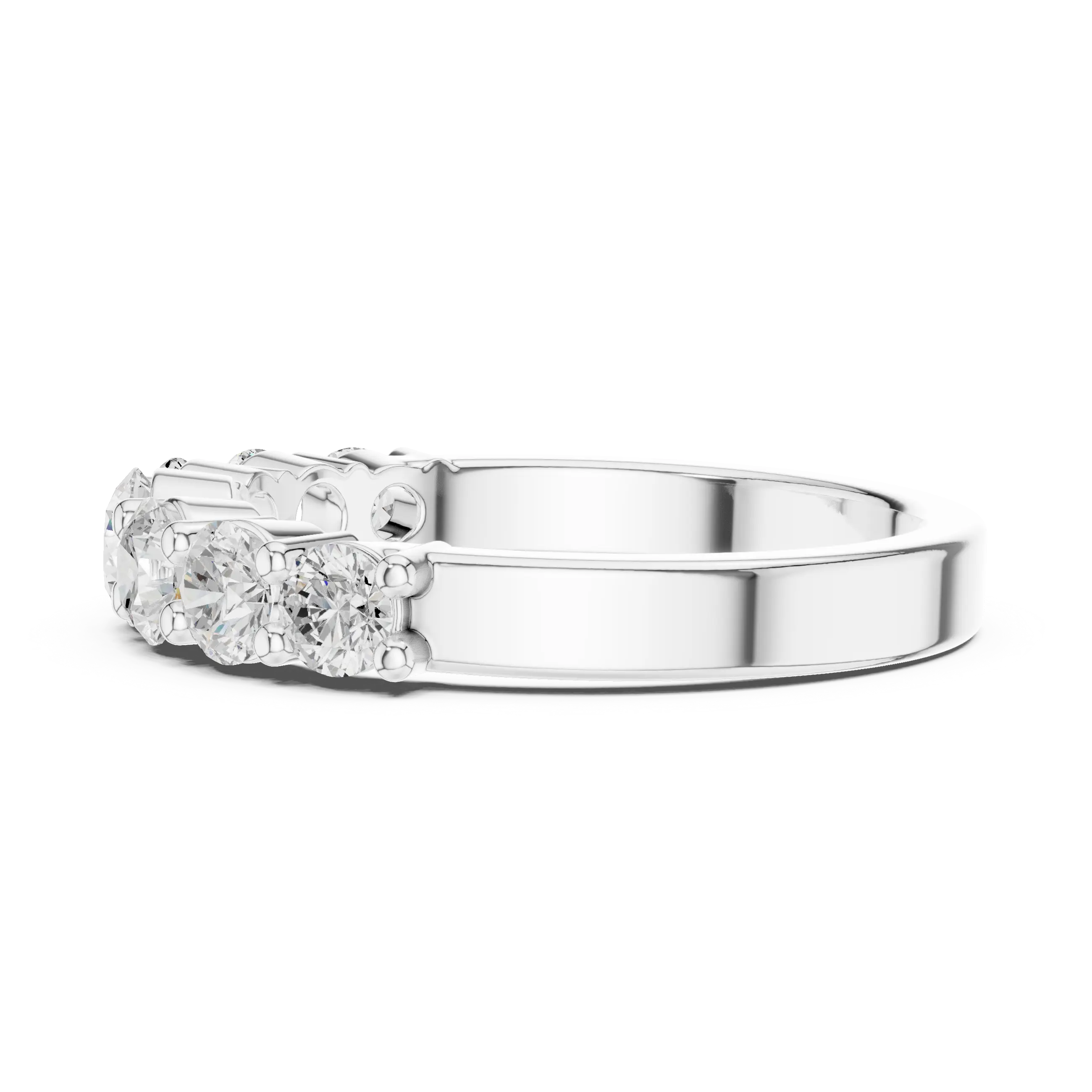 MJET045 - Seven Stone Round Diamond Half Eternity Band