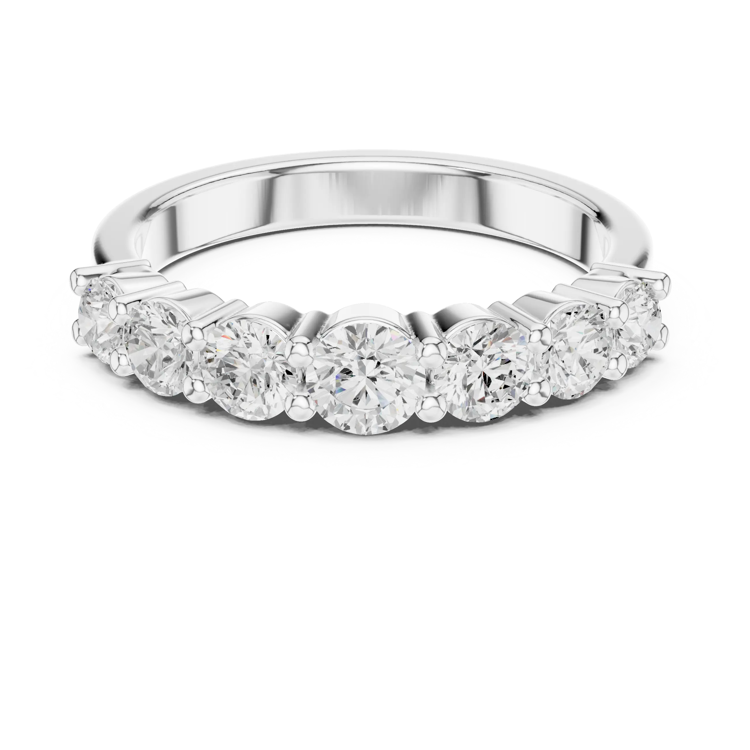 MJET045 - Seven Stone Round Diamond Half Eternity Band